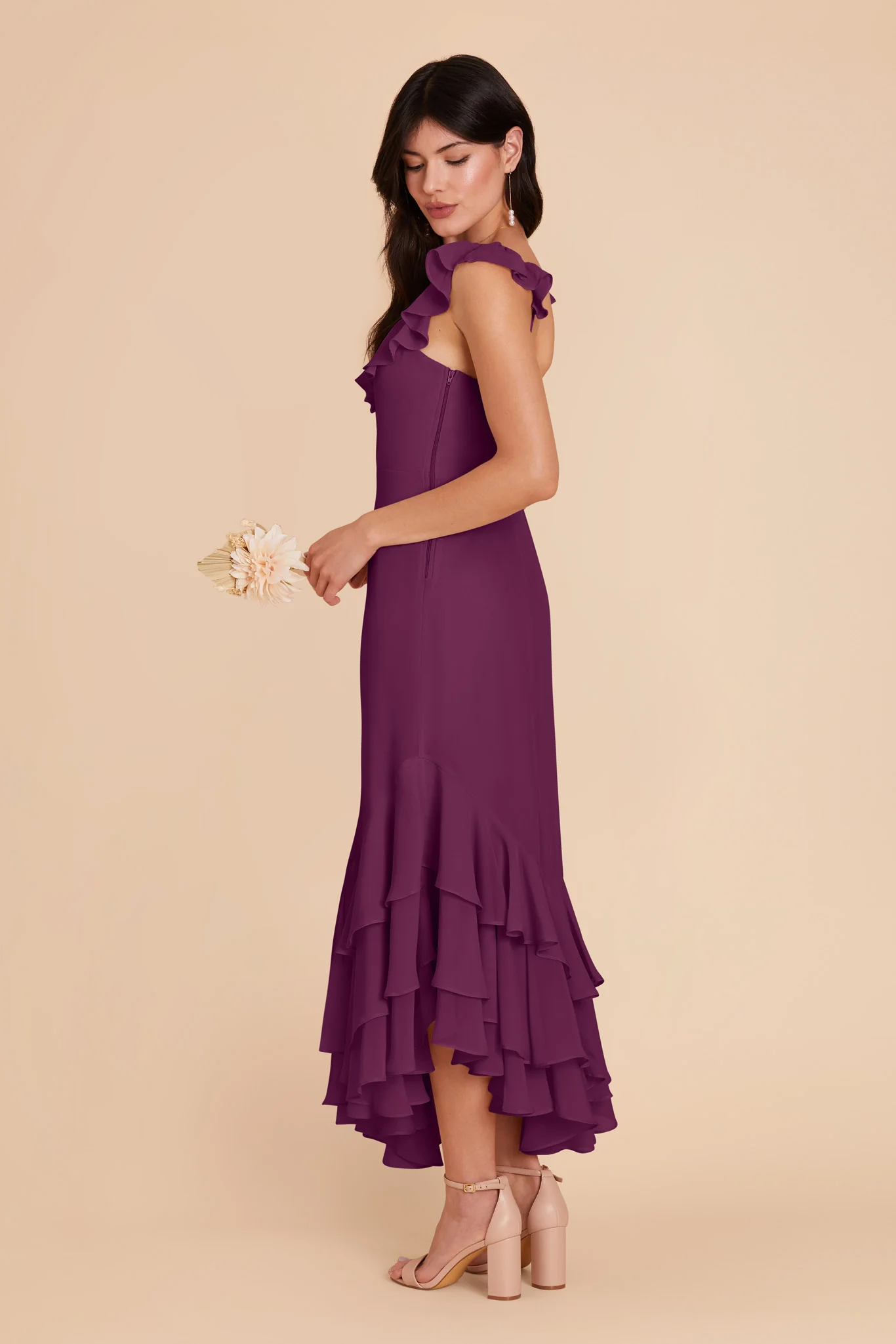 Ginny Chiffon Dress - Fig - Image 4