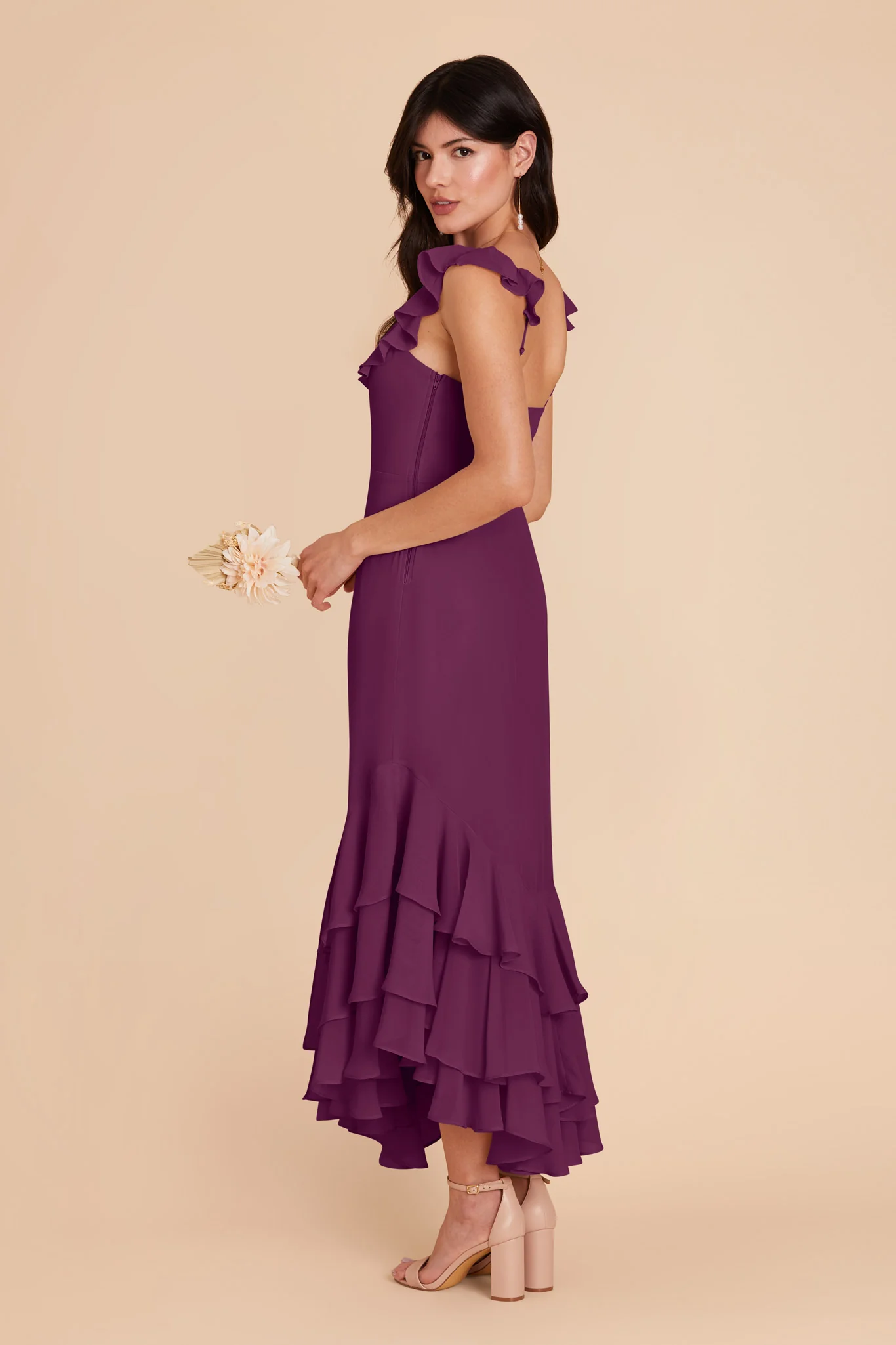 Ginny Chiffon Dress - Fig - Image 5