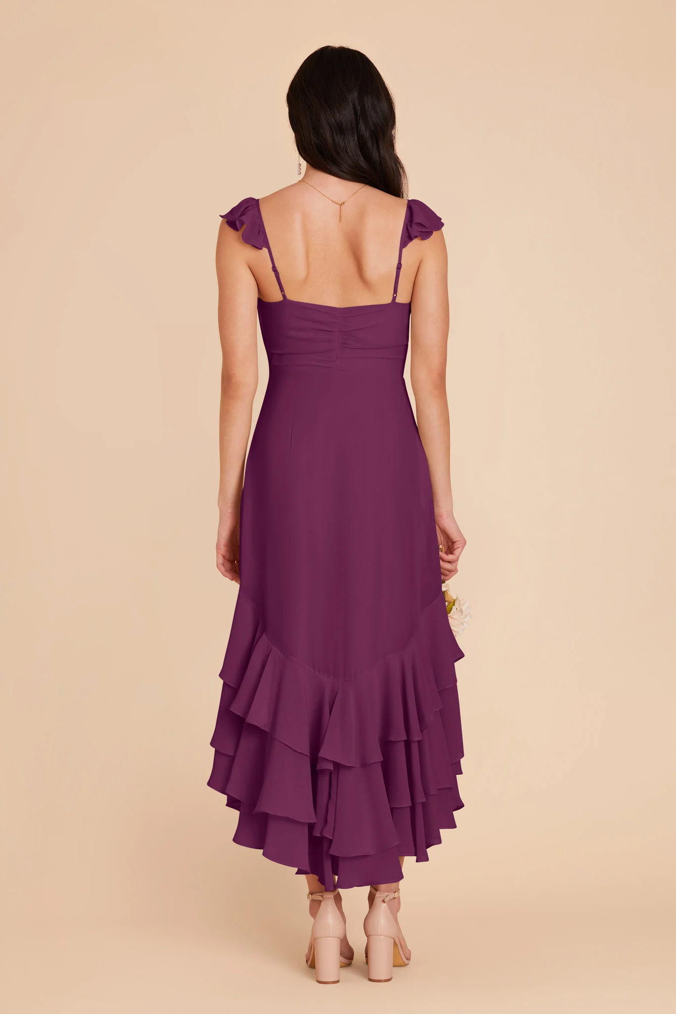 Ginny Chiffon Dress - Fig - Image 6