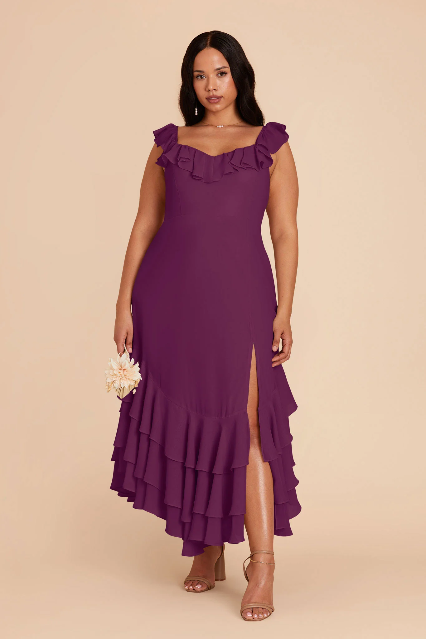 Ginny Chiffon Dress - Fig - Image 7