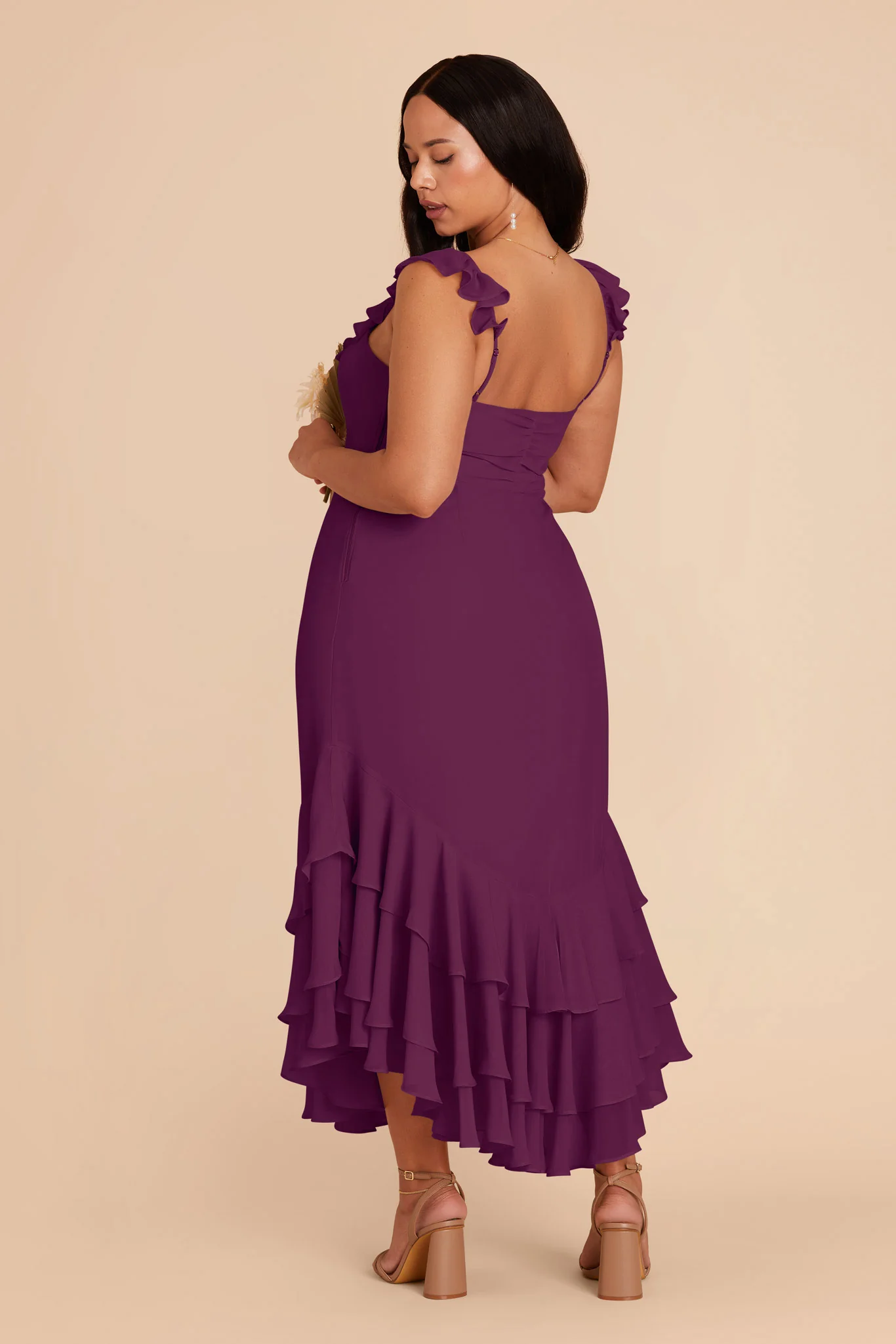 Ginny Chiffon Dress - Fig - Image 8