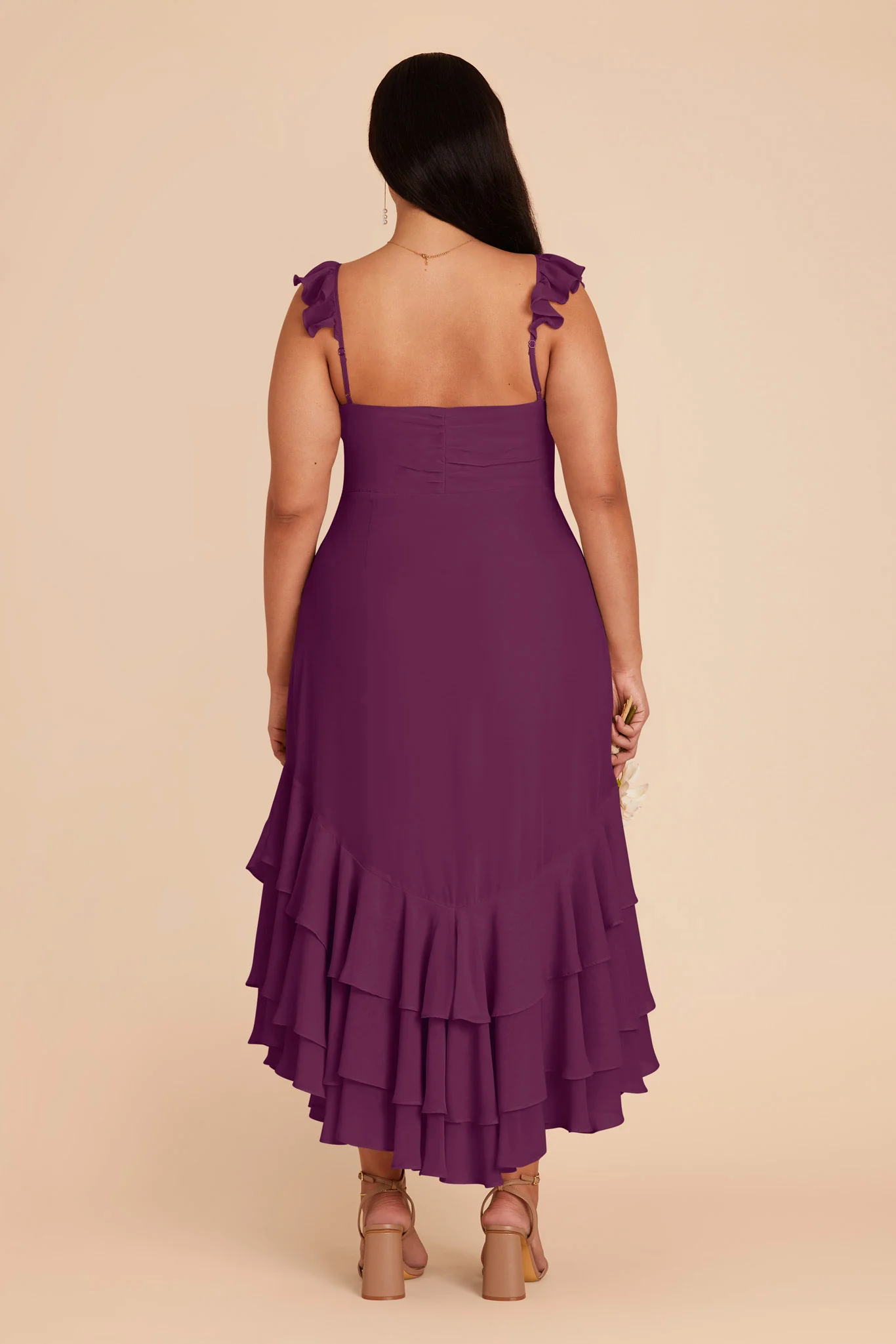 Ginny Chiffon Dress - Fig - Image 9