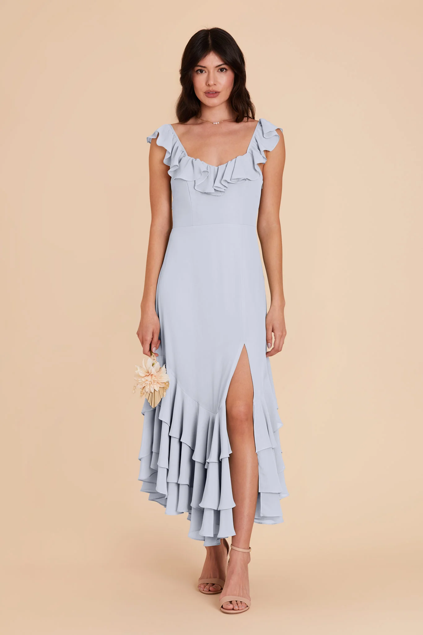 Ginny Chiffon Dress - Ice Blue