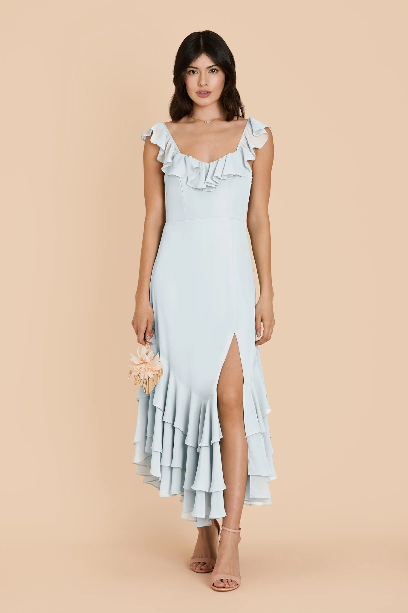 Ginny Chiffon Dress - Mist Blue