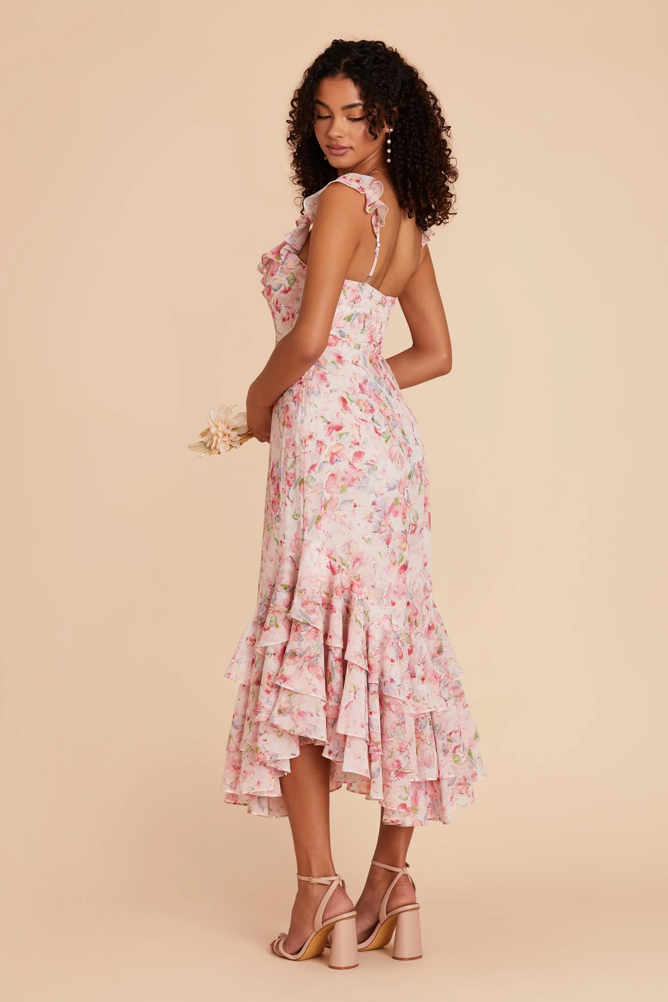 Ginny Chiffon Dress - Pink Falling Petals - Image 2