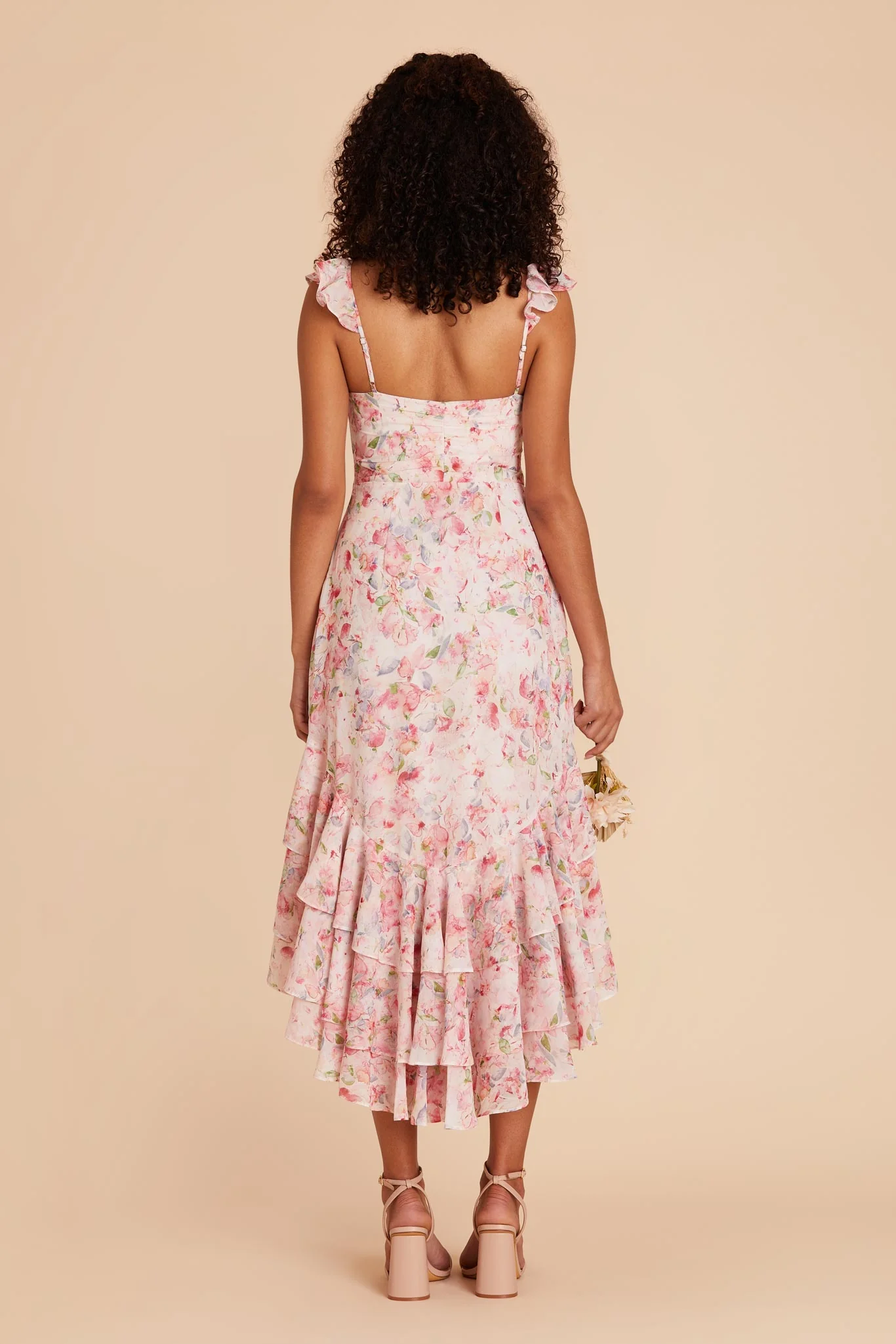 Ginny Chiffon Dress - Pink Falling Petals - Image 4