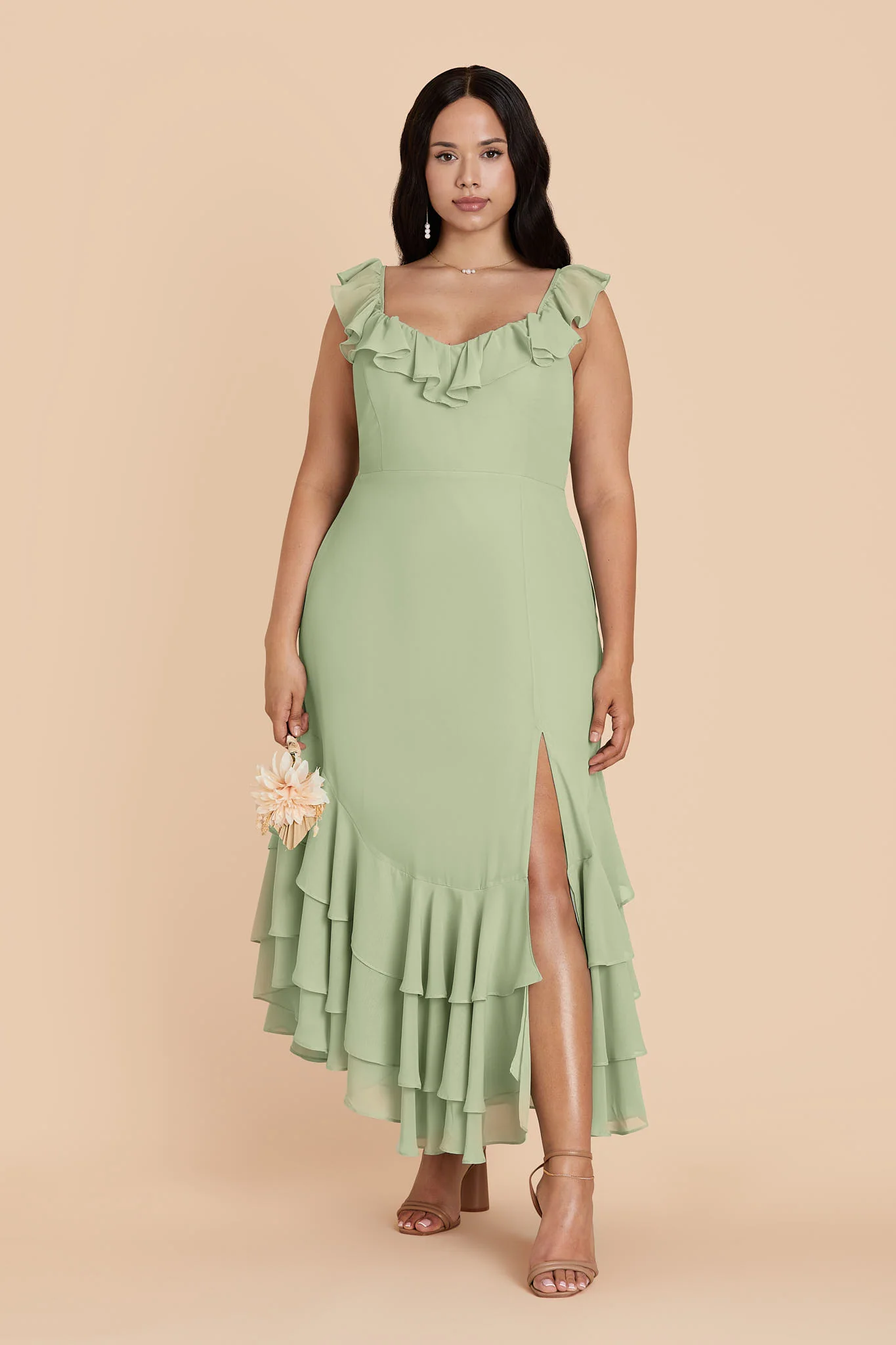 Ginny Chiffon Dress - Pistachio - Image 2