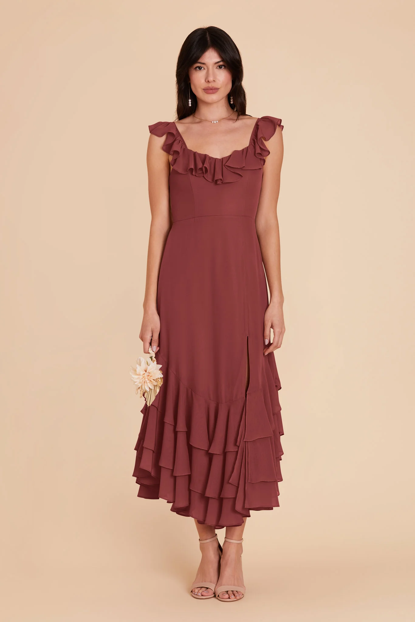 Ginny Chiffon Dress - Rosewood - Image 4
