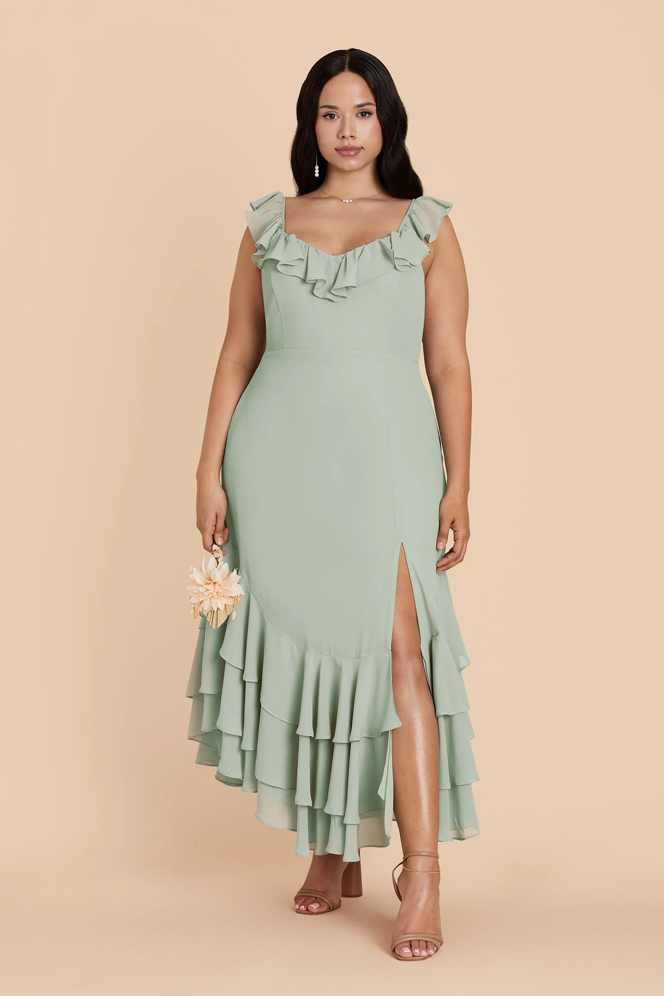 Ginny Chiffon Dress - Sage - Image 5
