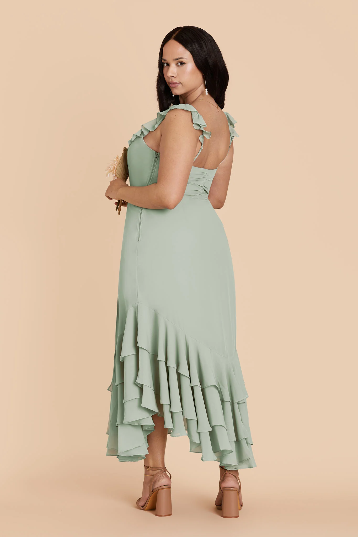 Ginny Chiffon Dress - Sage - Image 6