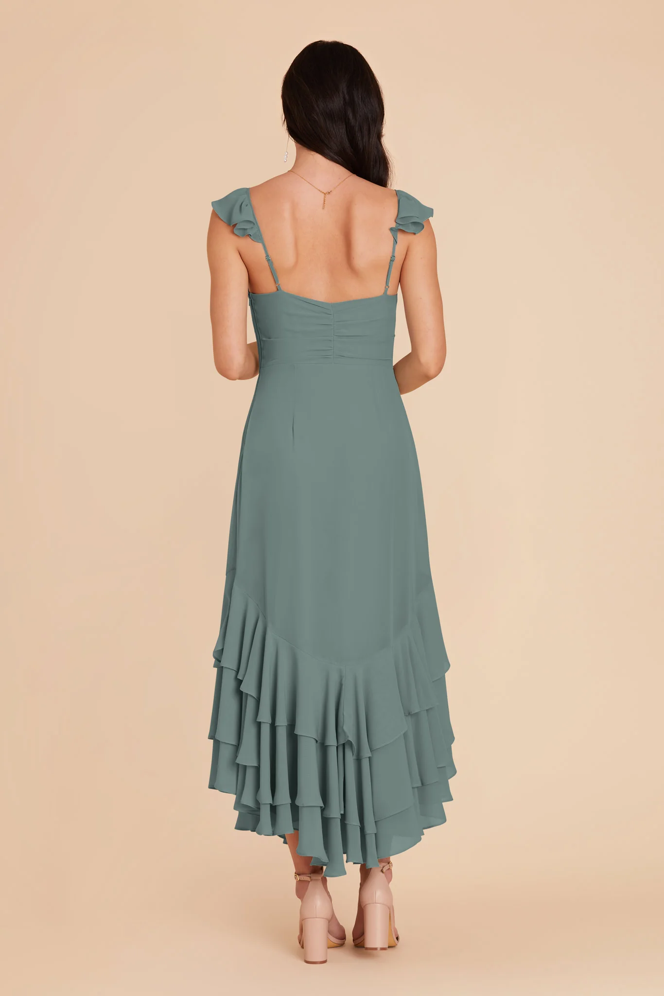 Ginny Chiffon Dress - Sea Glass - Image 5