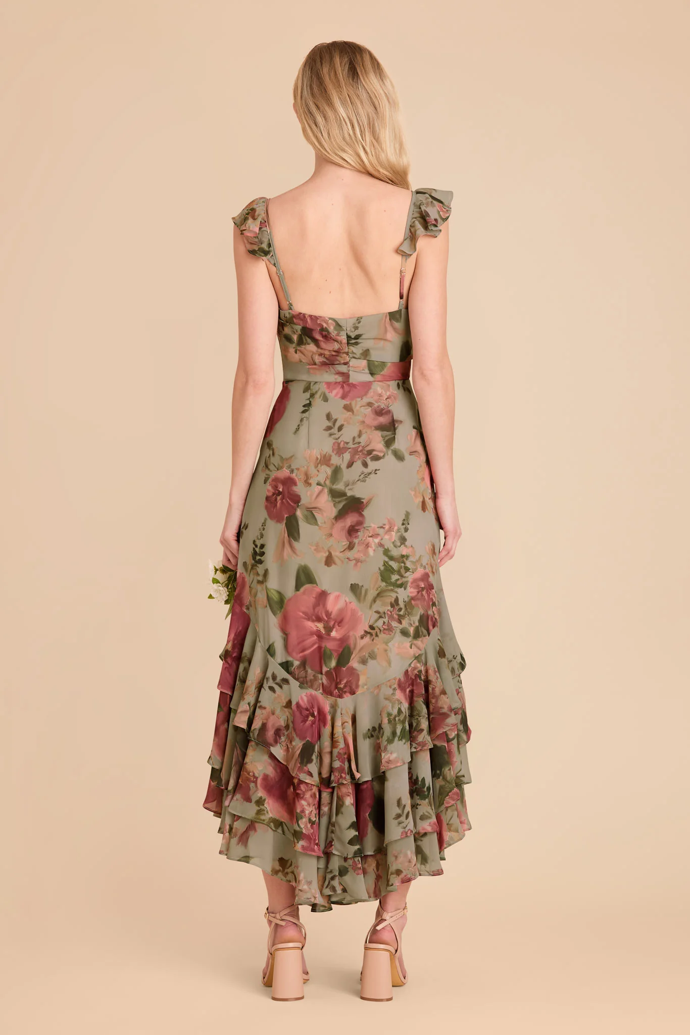 Ginny Chiffon Dress - Silver Sage Painted Botanics - Image 5