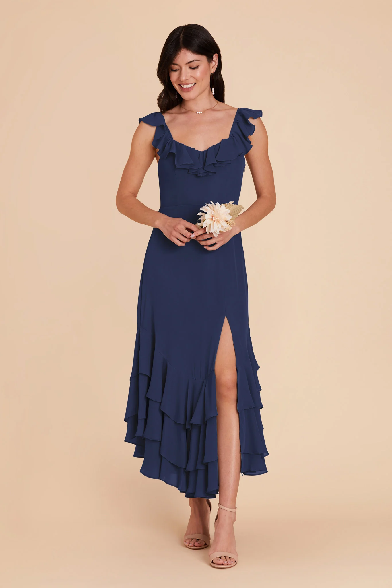 Ginny Chiffon Dress - Slate Blue