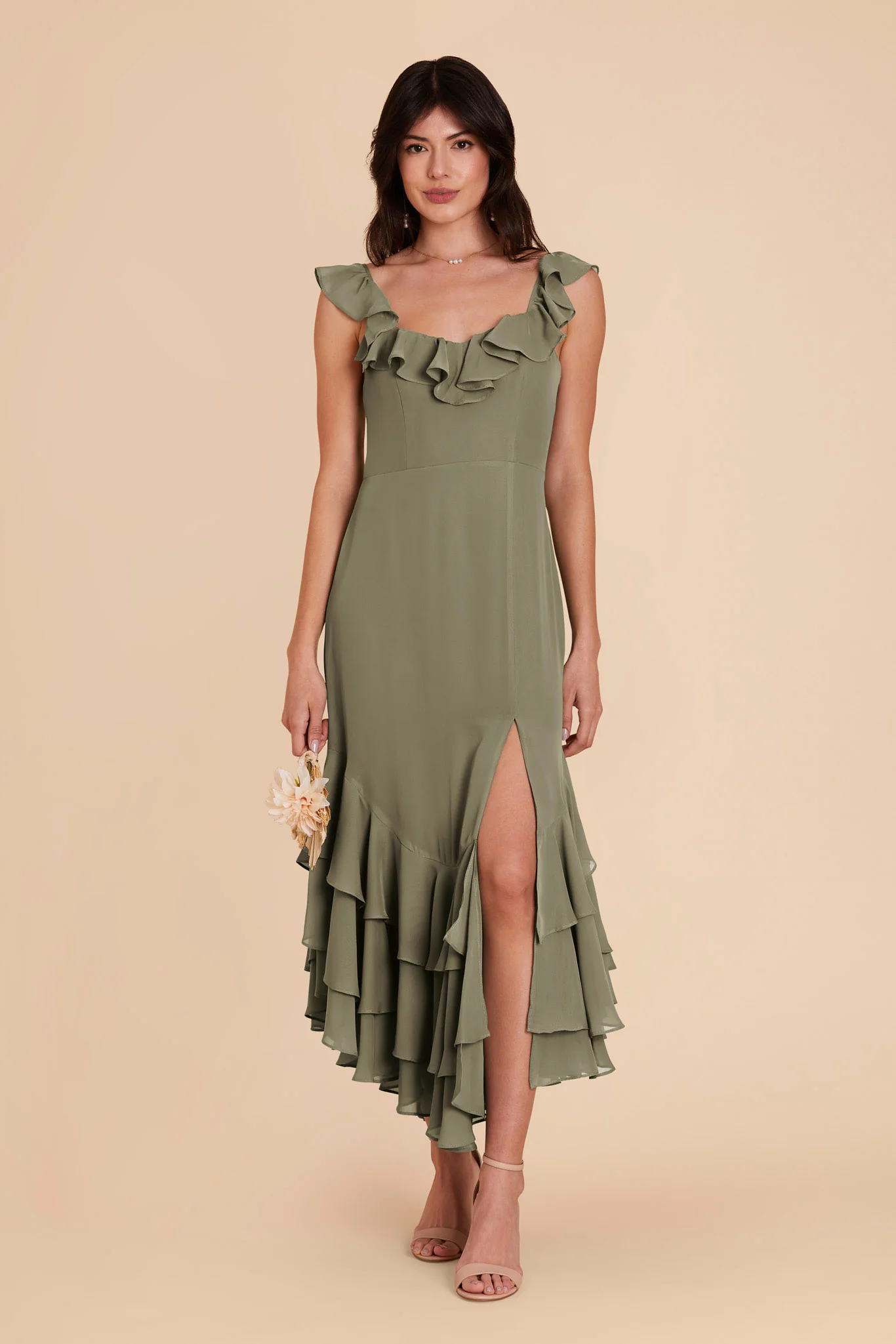 Ginny Chiffon Dress - Thyme