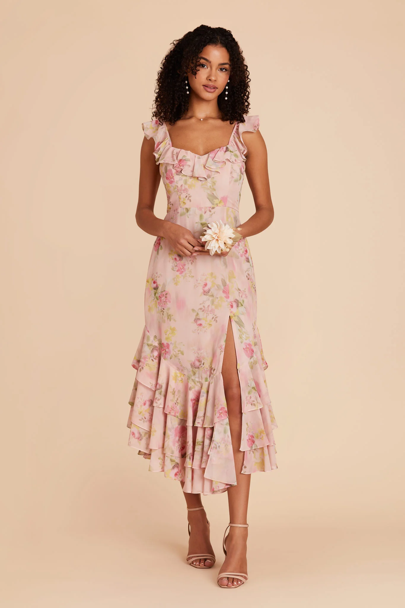 Ginny Chiffon Dress - Vintage Pink Floral
