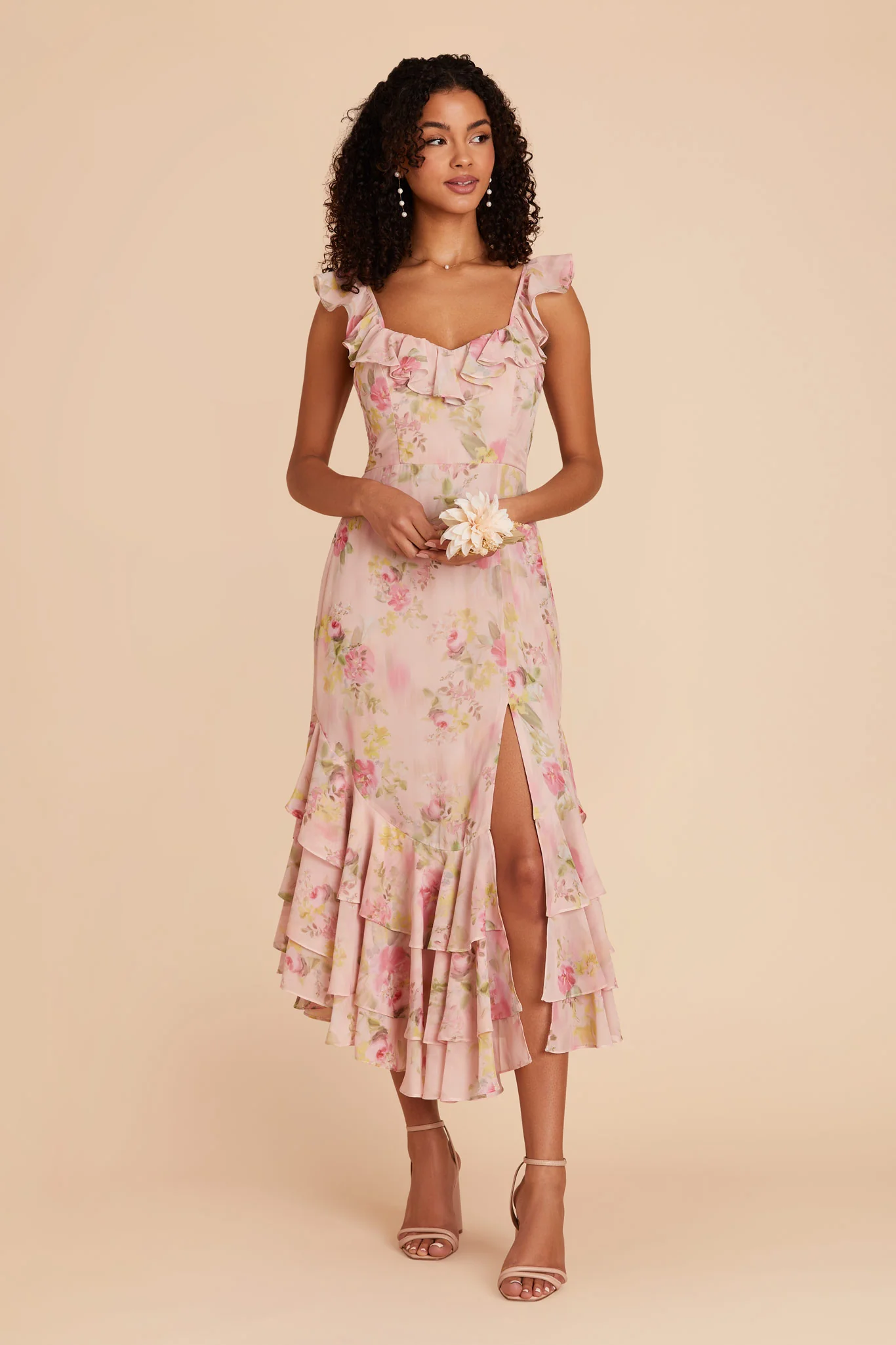 Ginny Chiffon Dress - Vintage Pink Floral - Image 5