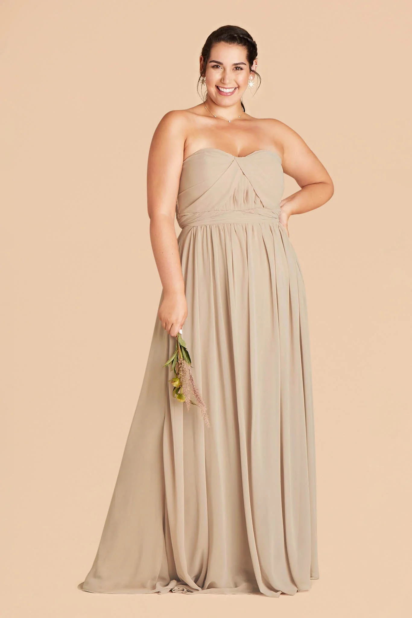 Grace Chiffon Dress - Almond - Image 10