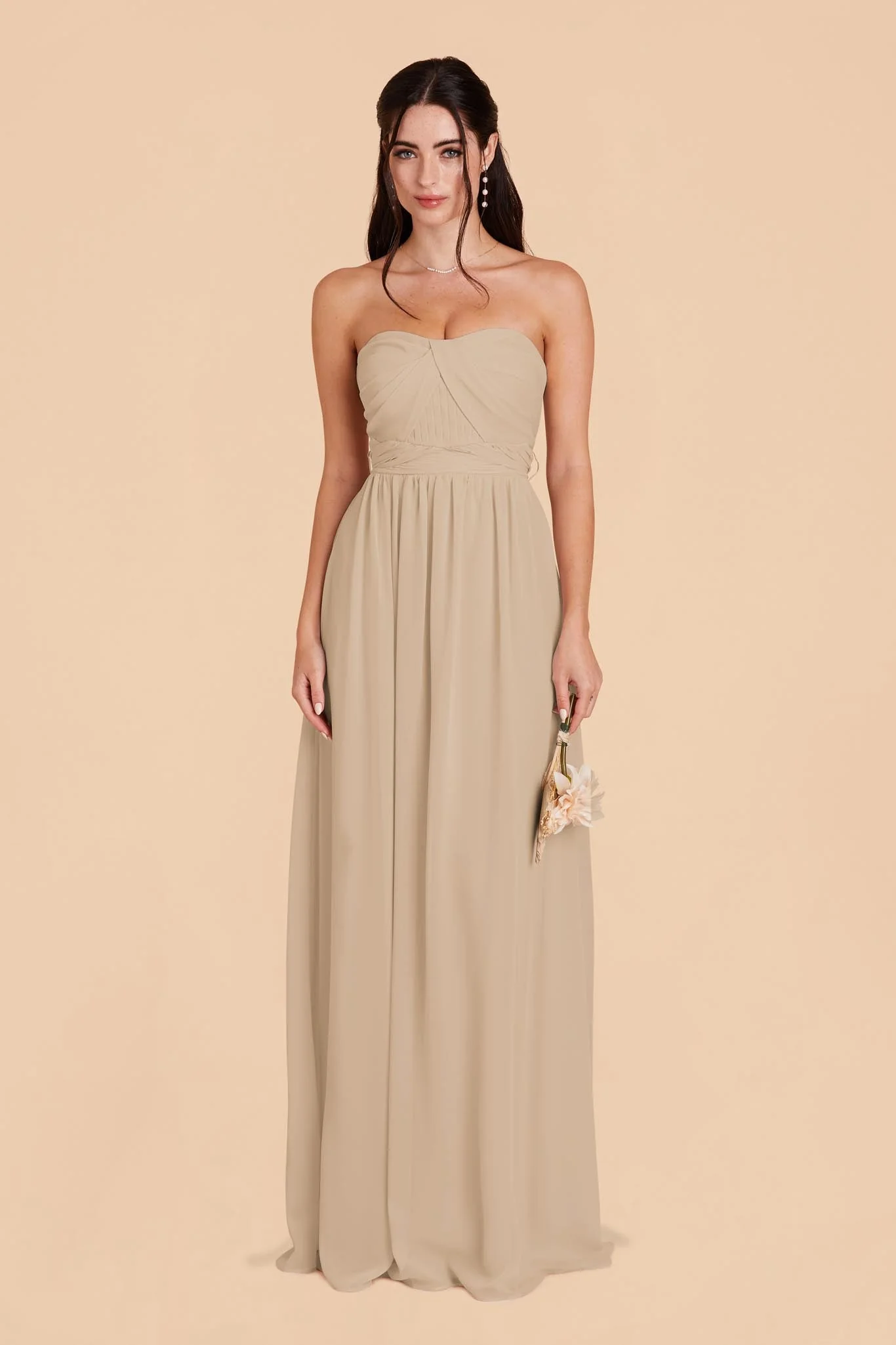 Grace Chiffon Dress - Almond - Image 3