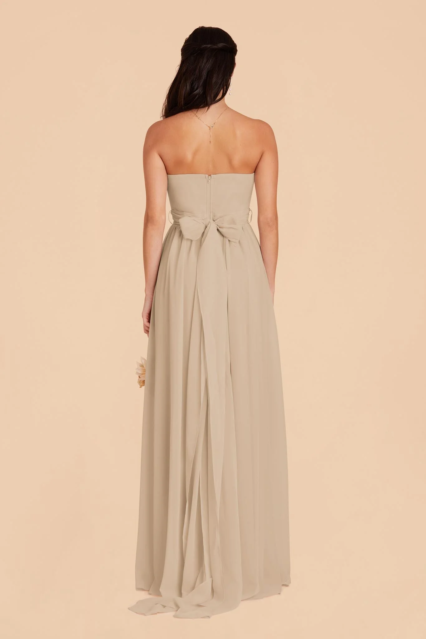 Grace Chiffon Dress - Almond - Image 9