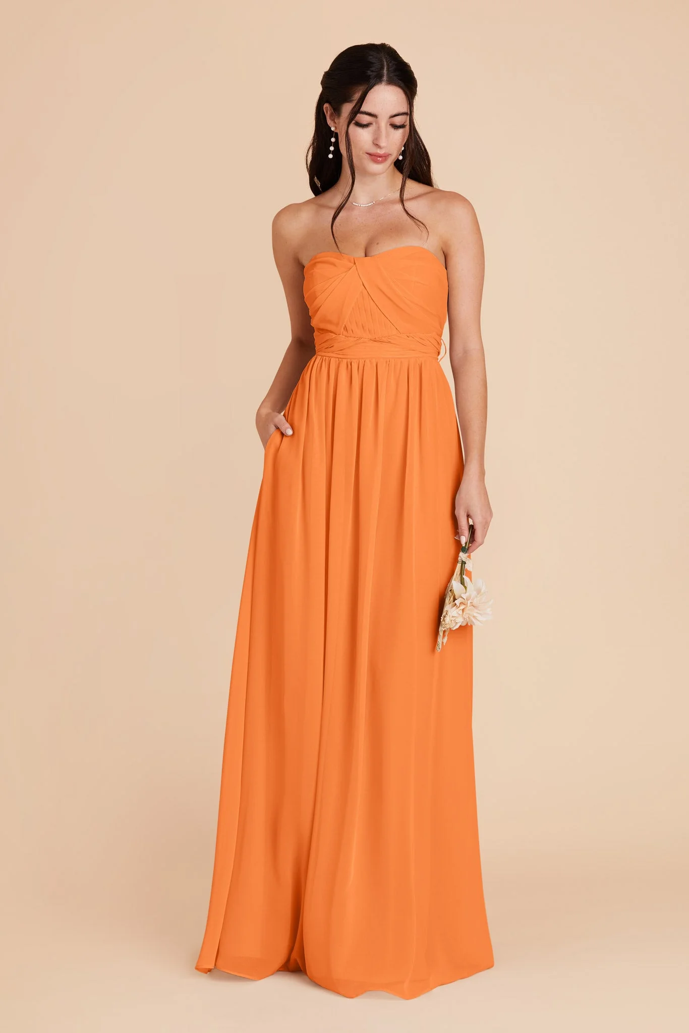 Grace Chiffon Dress - Apricot - Image 4