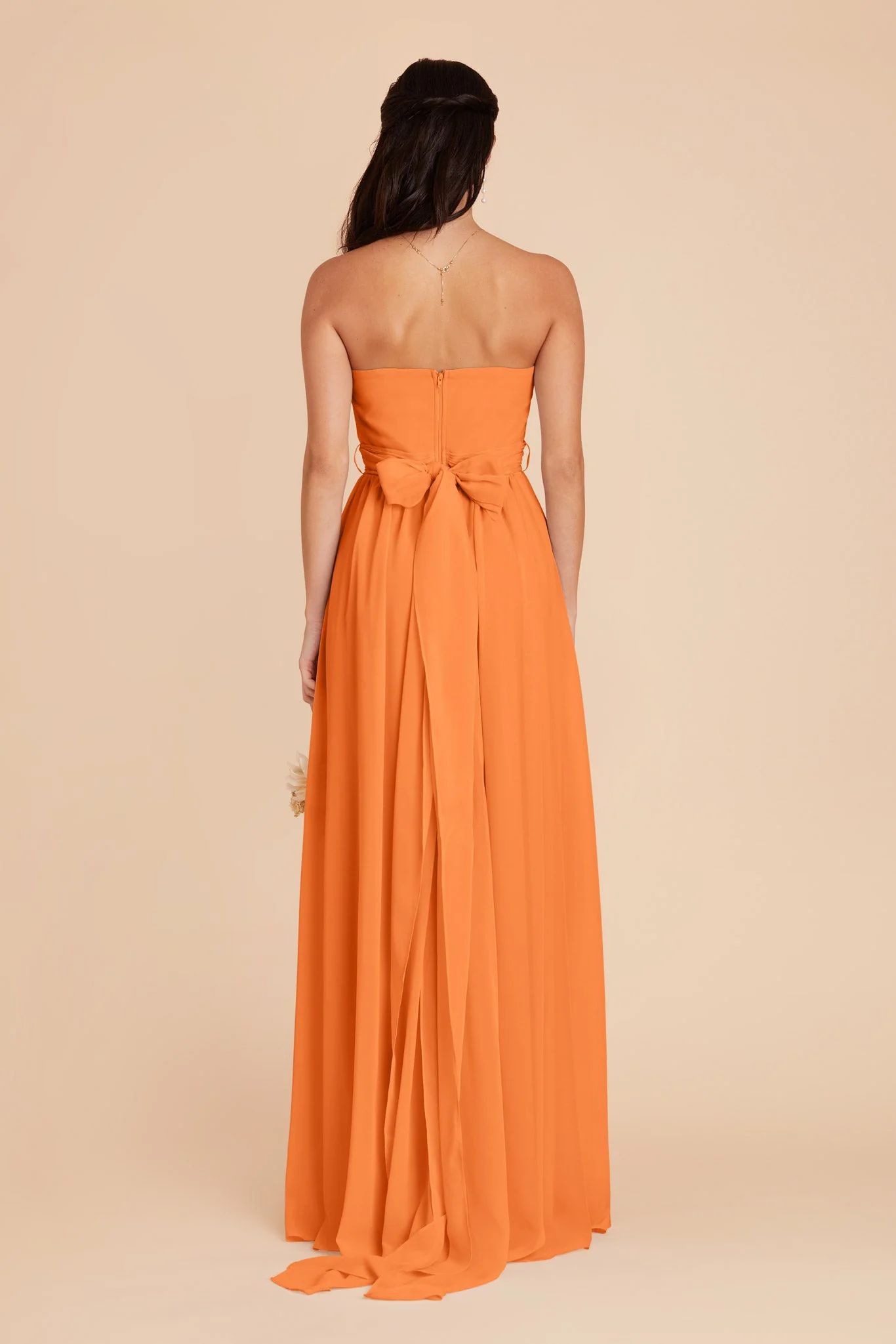 Grace Chiffon Dress - Apricot - Image 5