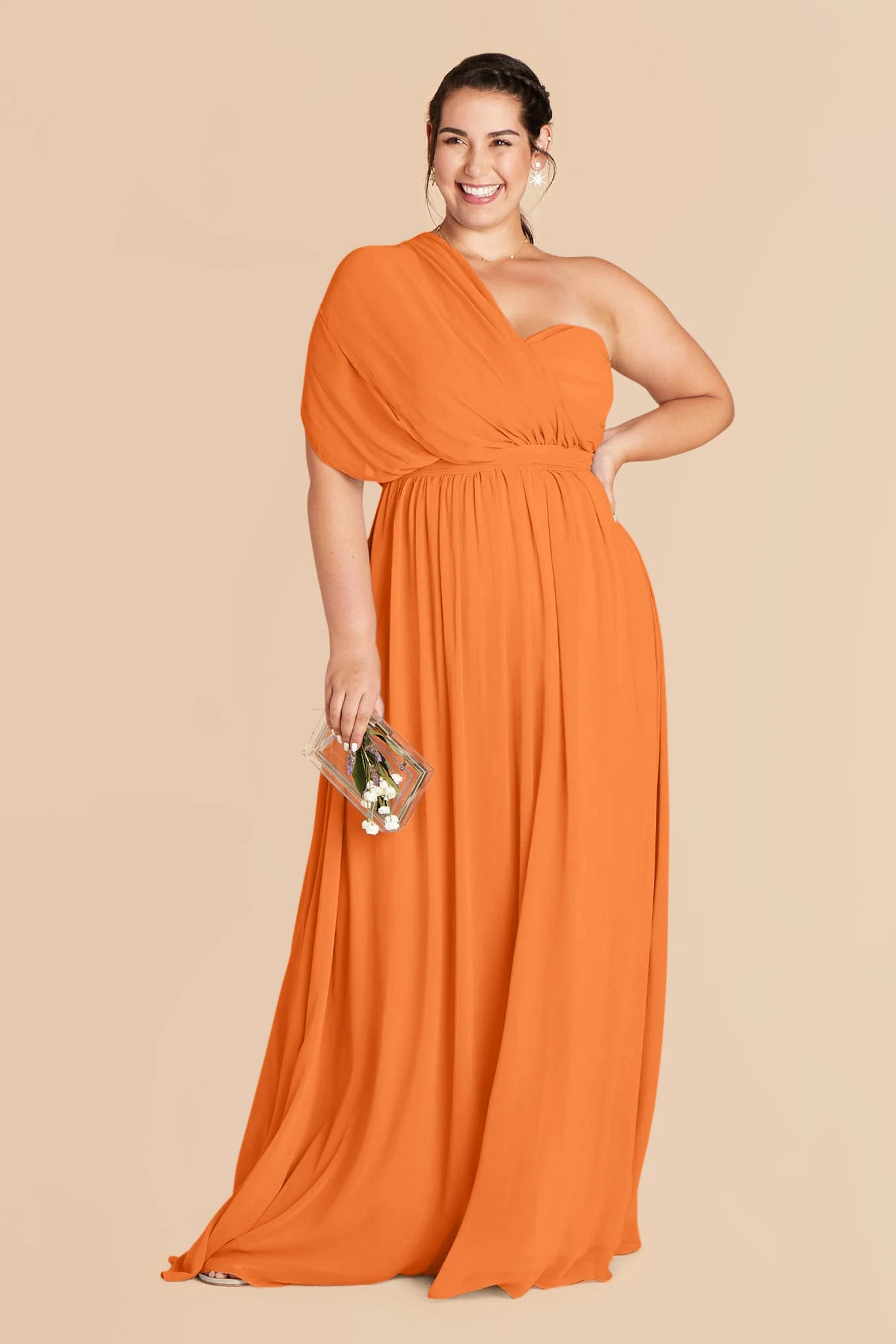 Grace Chiffon Dress - Apricot - Image 6