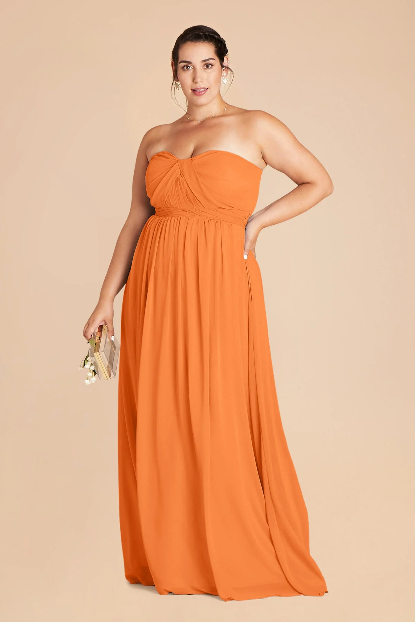 Grace Chiffon Dress - Apricot - Image 7