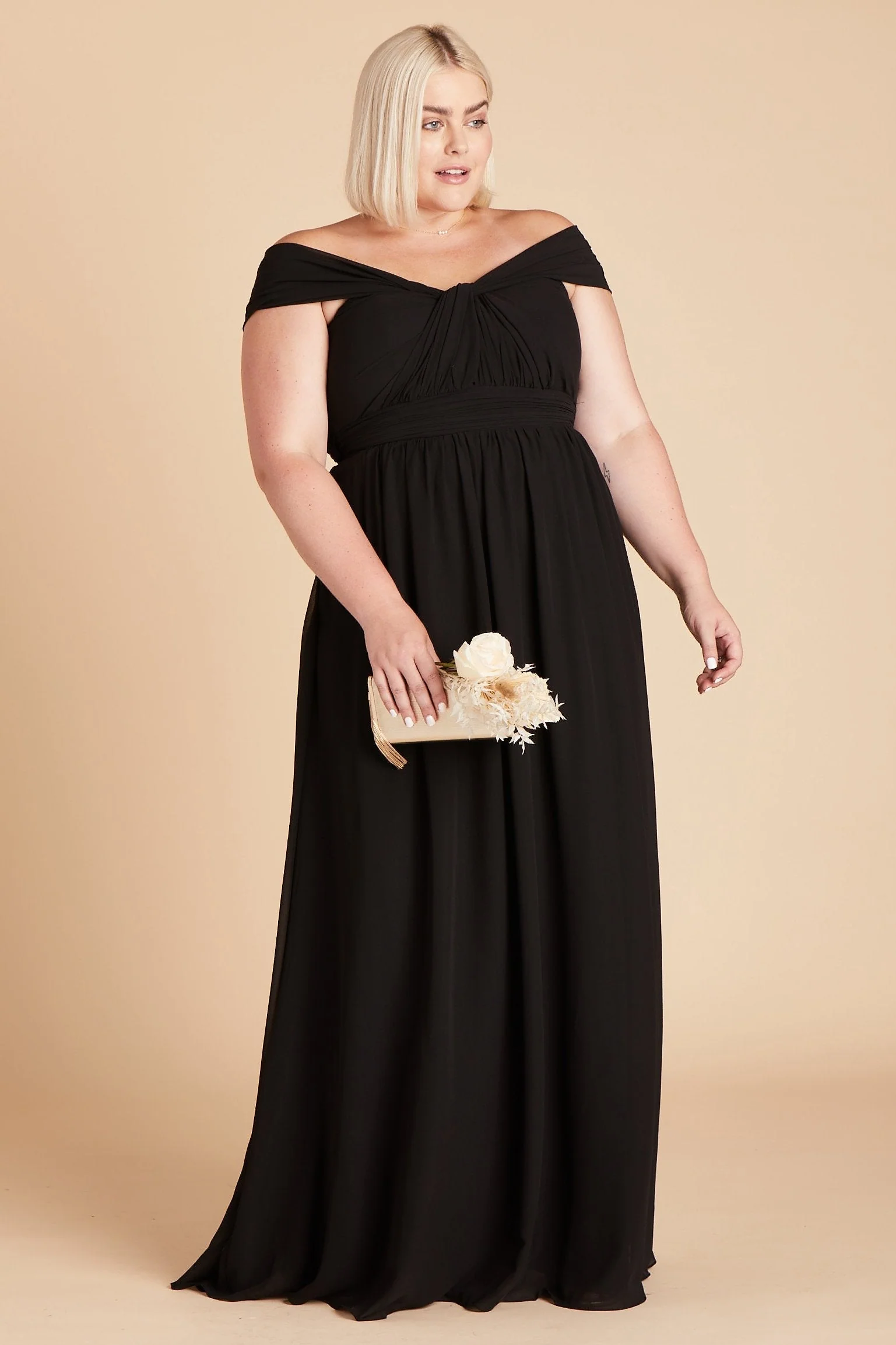 Grace Chiffon Dress - Black - Image 11
