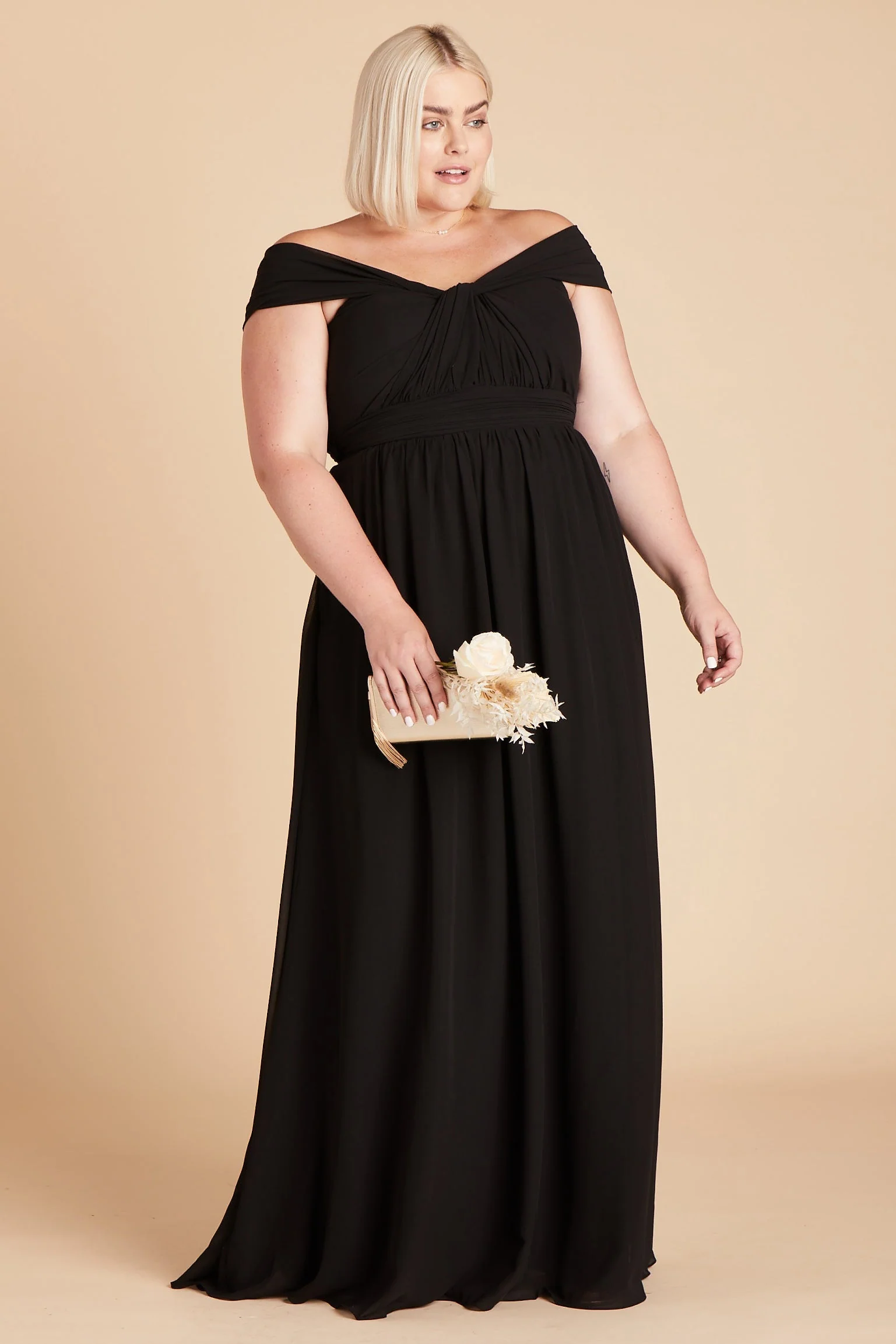 Grace Chiffon Dress - Black - Image 13