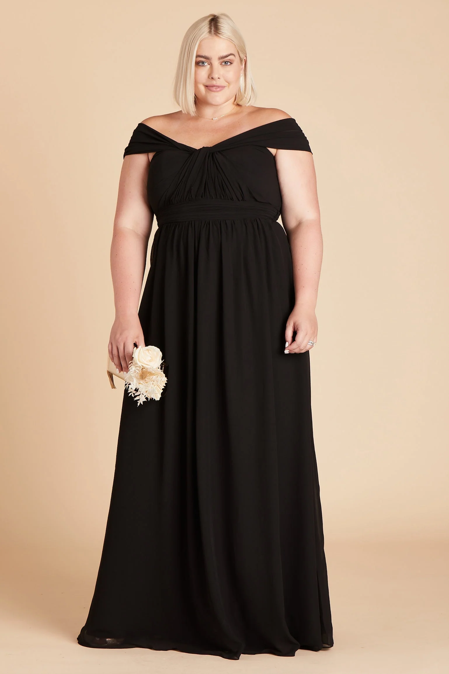 Grace Chiffon Dress - Black - Image 2