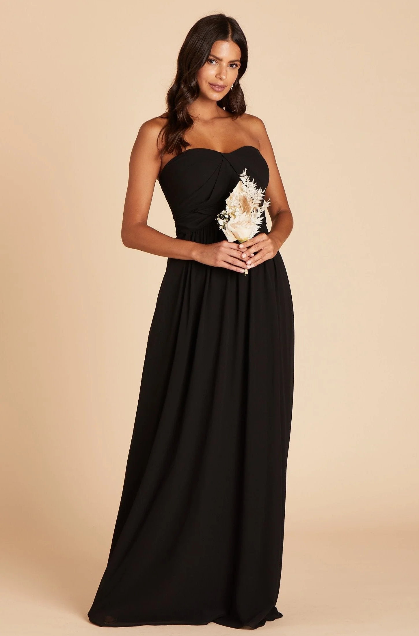 Grace Chiffon Dress - Black - Image 4