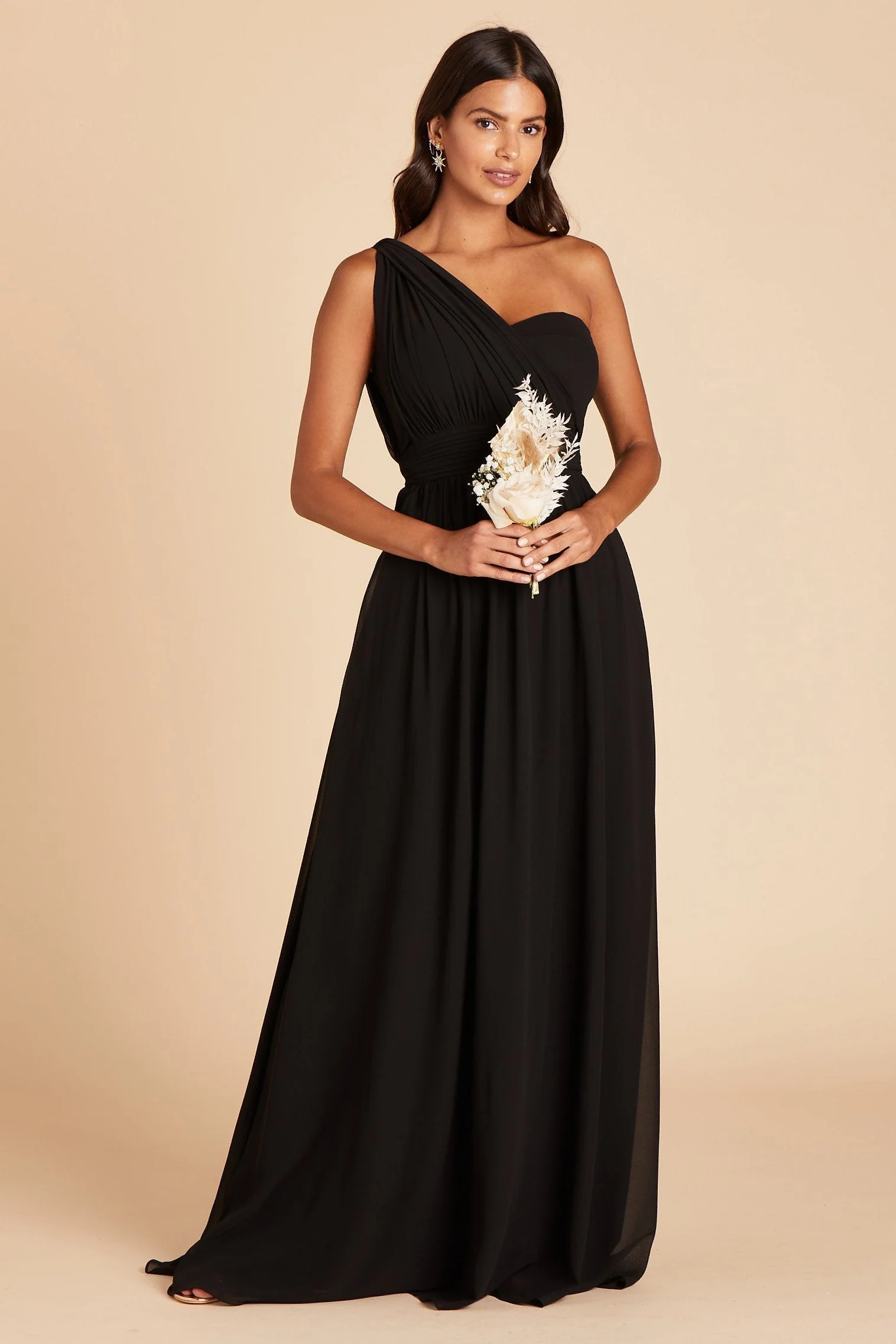 Grace Chiffon Dress - Black - Image 5