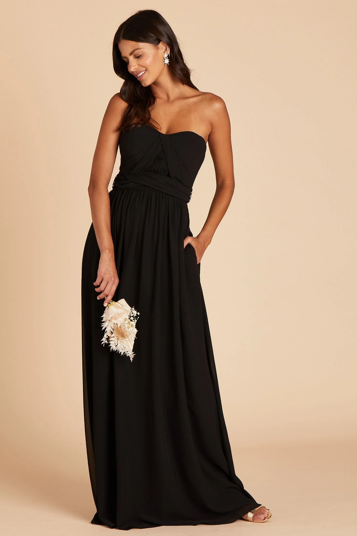 Grace Chiffon Dress - Black - Image 6