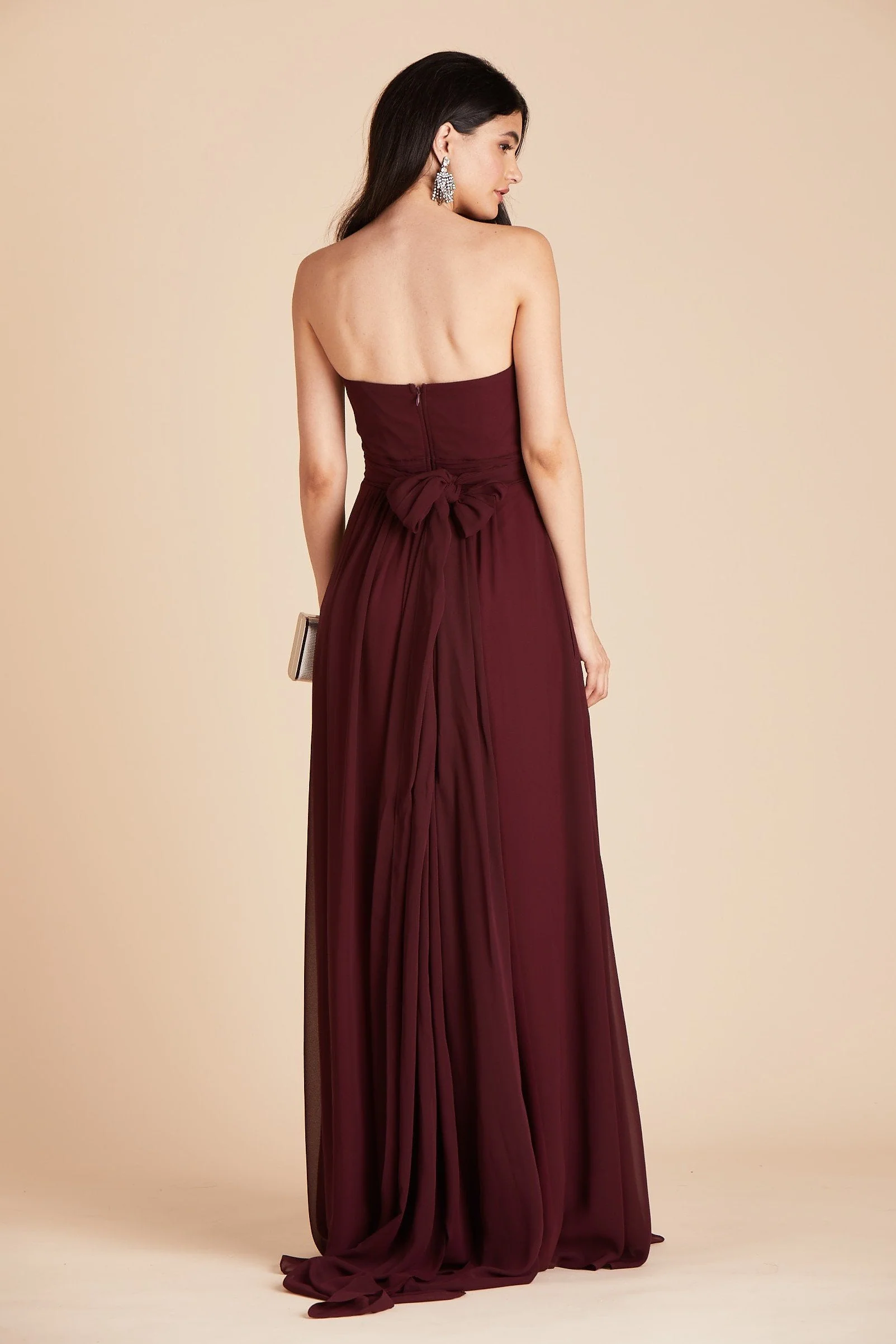 Grace Chiffon Dress - Cabernet - Image 11