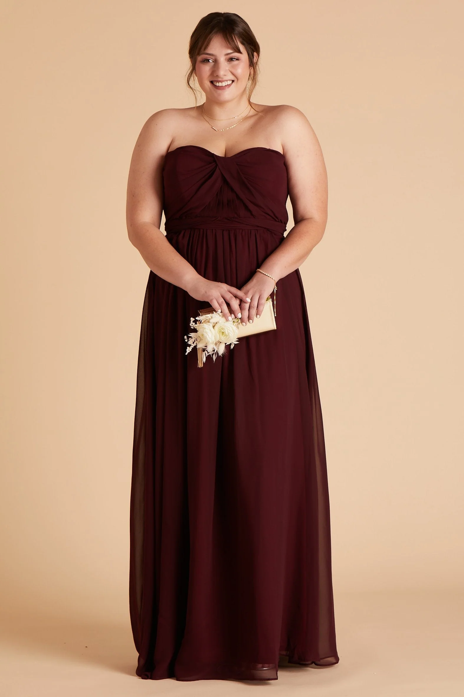 Grace Chiffon Dress - Cabernet - Image 14