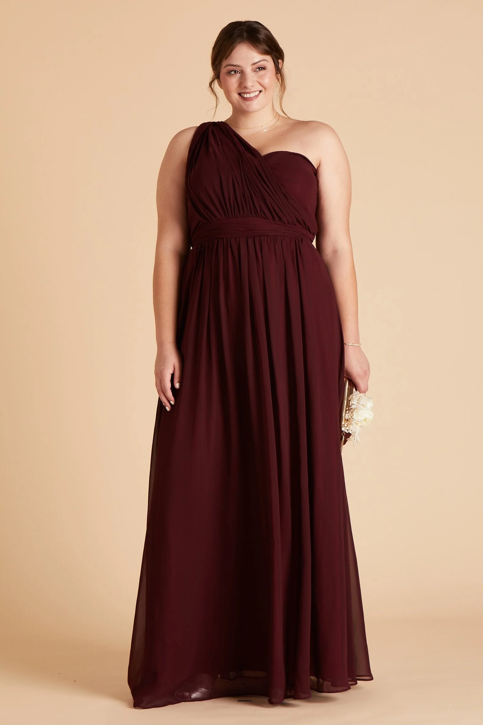 Grace Chiffon Dress - Cabernet - Image 16