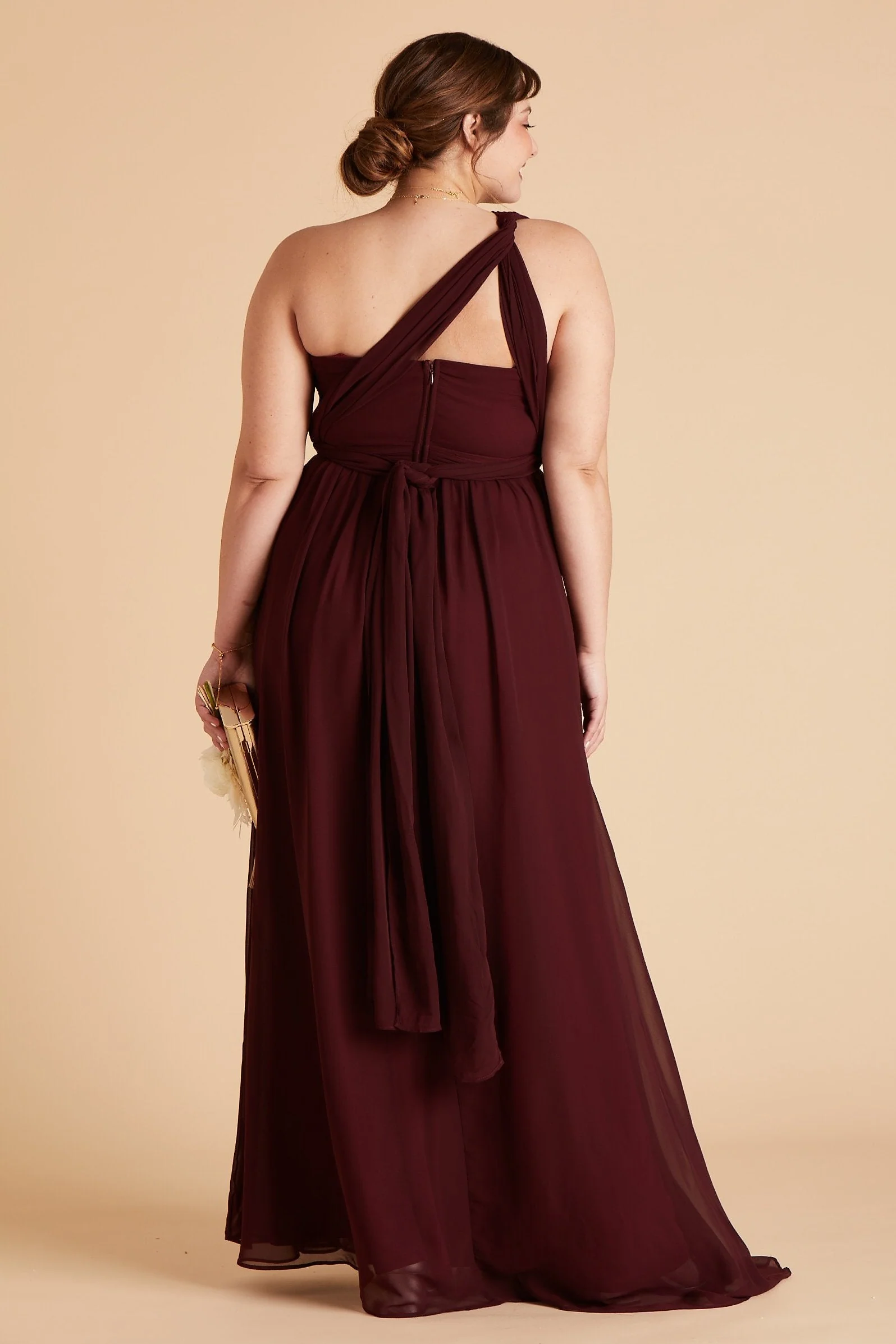 Grace Chiffon Dress - Cabernet - Image 17