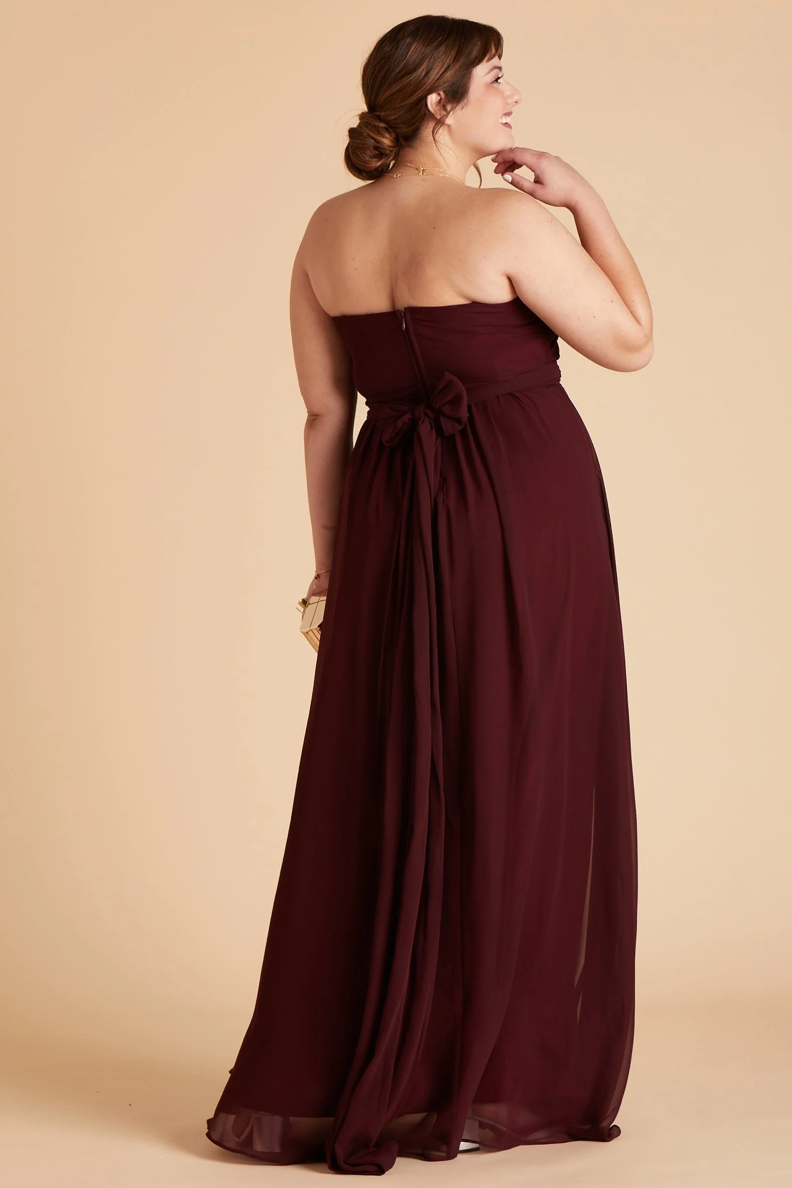 Grace Chiffon Dress - Cabernet - Image 18