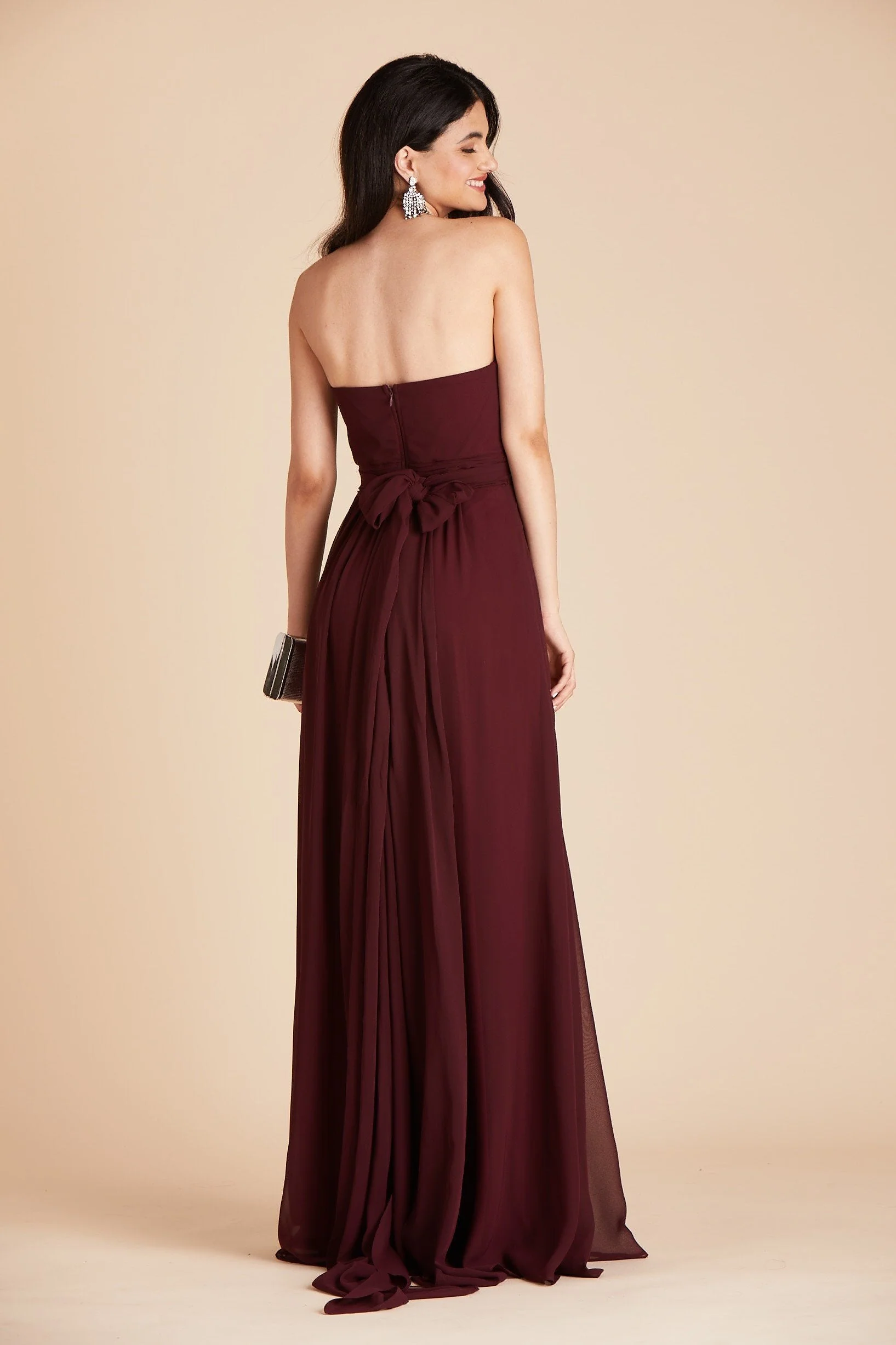 Grace Chiffon Dress - Cabernet - Image 7