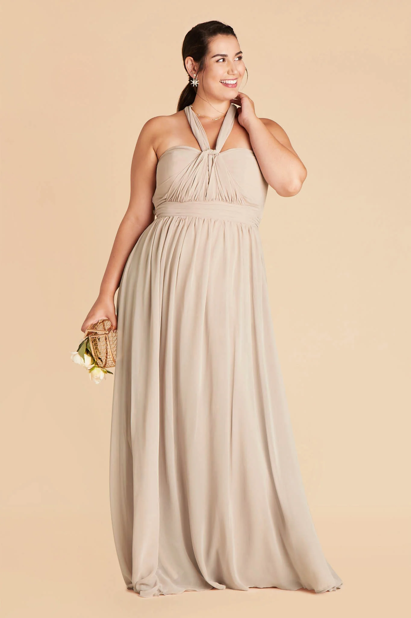 Grace Chiffon Dress - Classic Champagne - Image 8