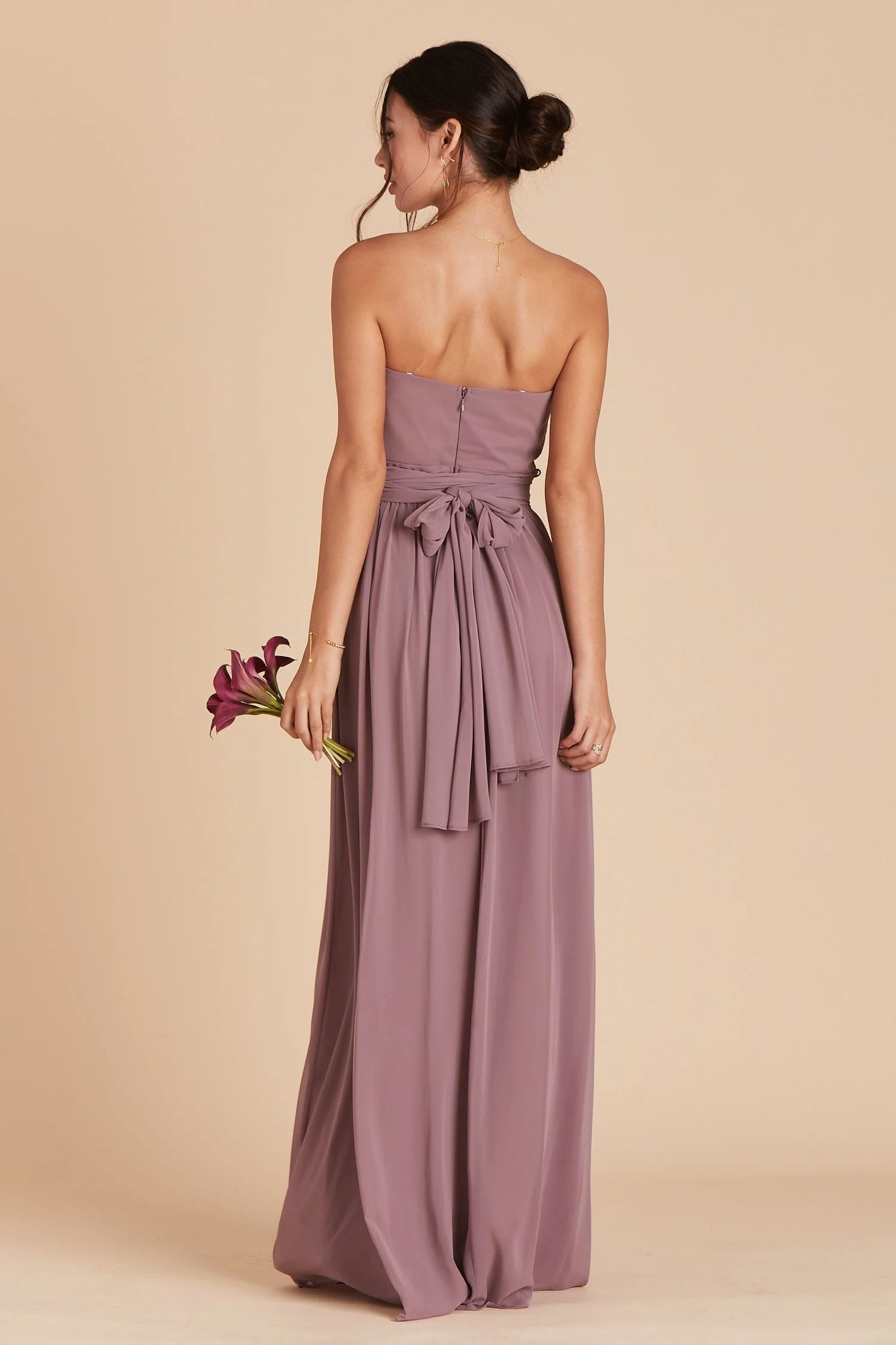 Grace Chiffon Dress - Dark Mauve - Image 6