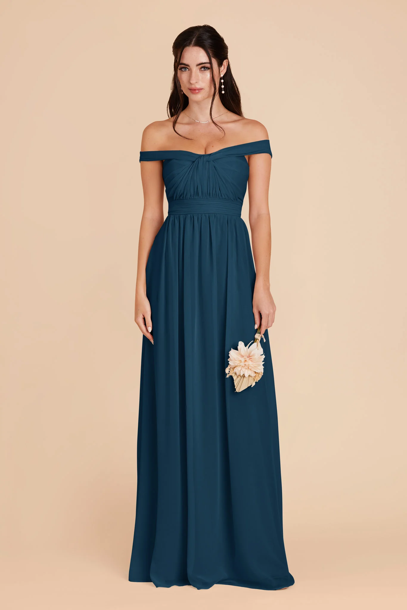 Grace Chiffon Dress - Dark Teal - Image 3