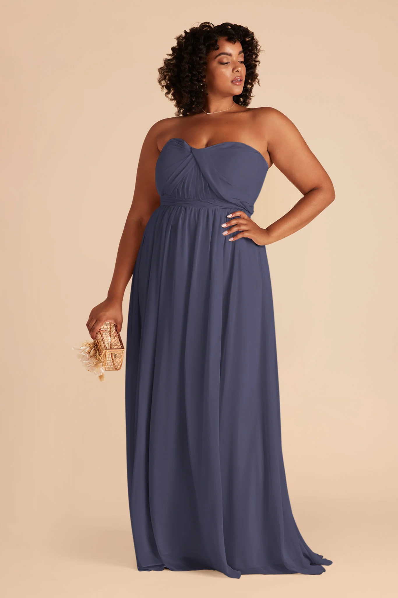 Grace Chiffon Dress - Dusk Blue - Image 2