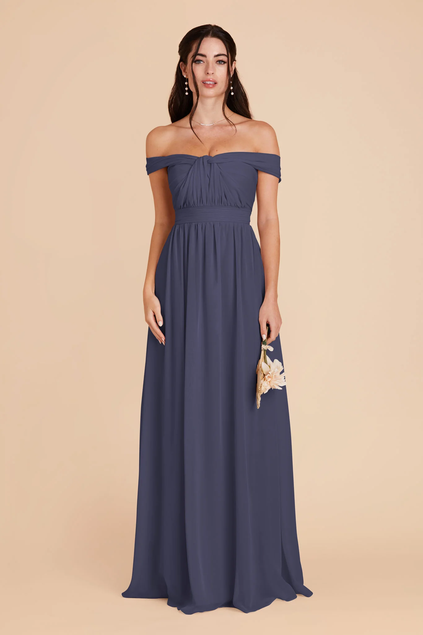 Grace Chiffon Dress - Dusk Blue - Image 3