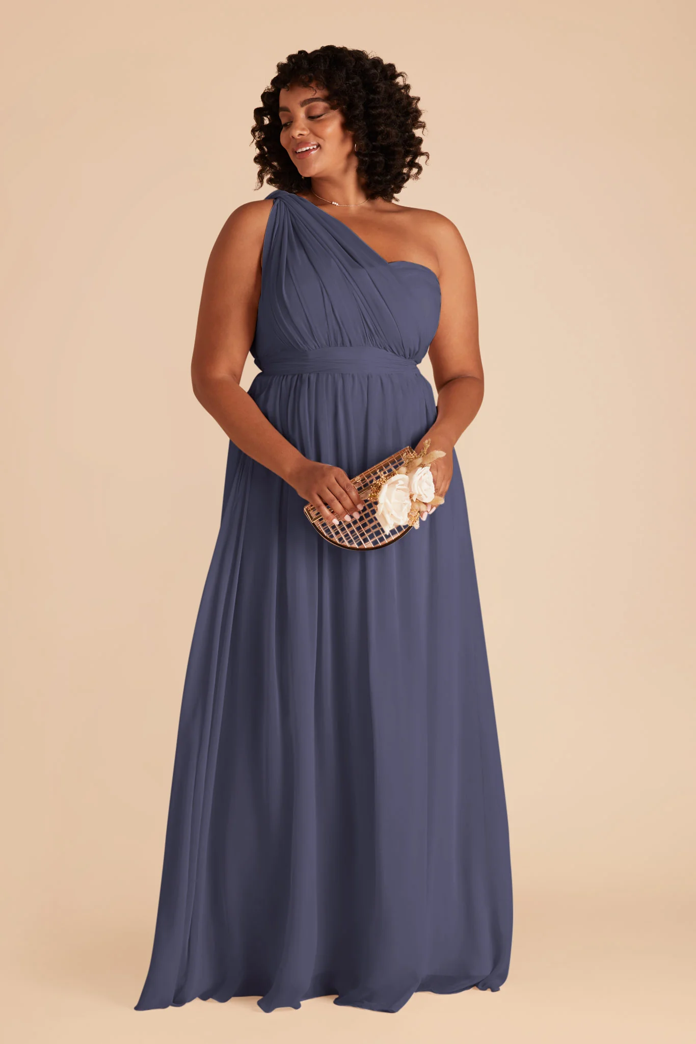 Grace Chiffon Dress - Dusk Blue - Image 6