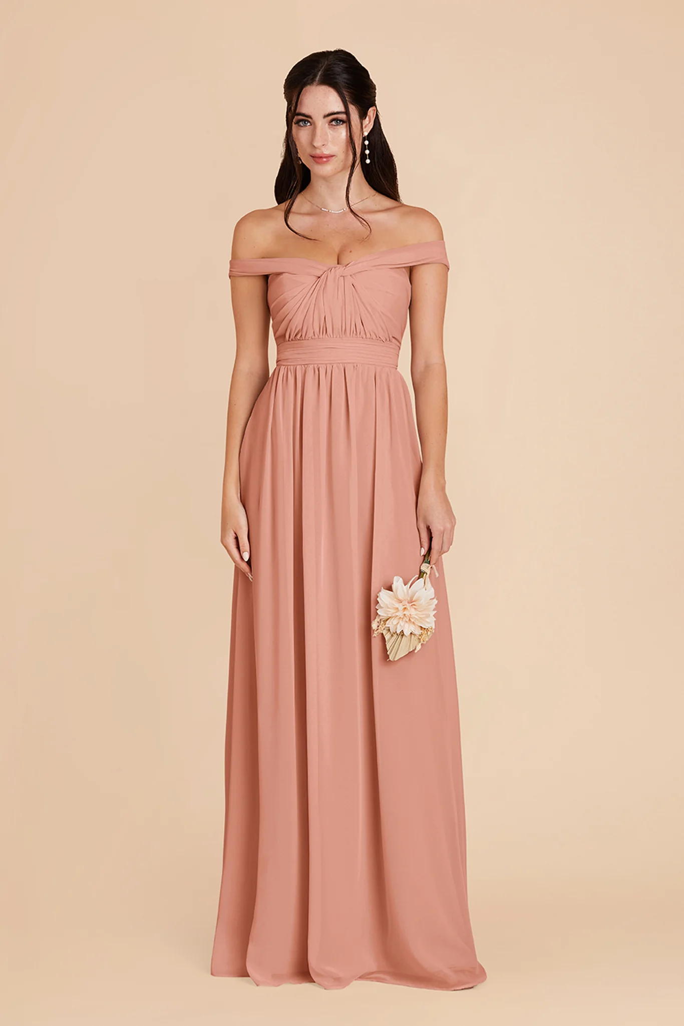 Grace Chiffon Dress - Dusty Rose - Image 3
