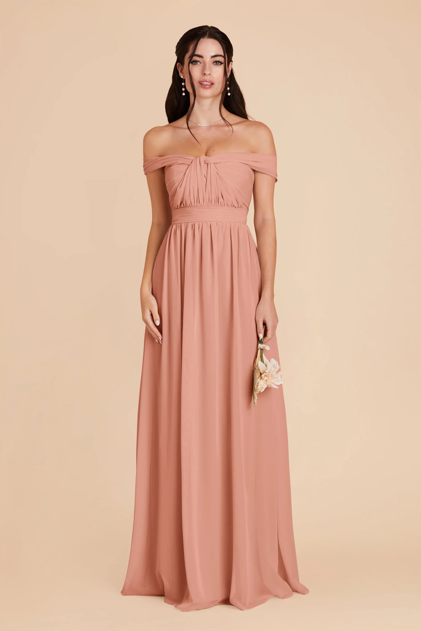 Grace Chiffon Dress - Dusty Rose - Image 5