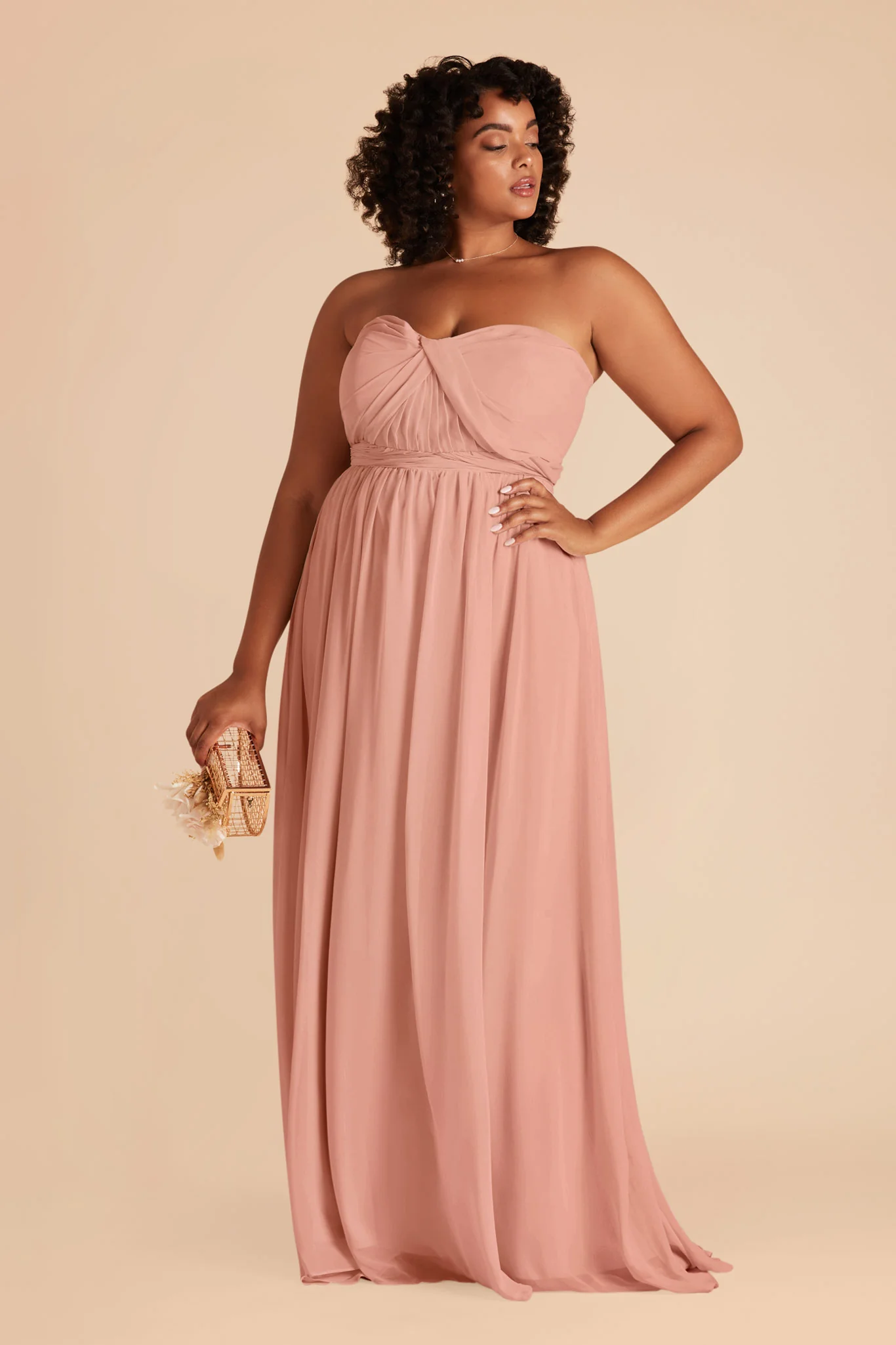 Grace Chiffon Dress - Dusty Rose - Image 6