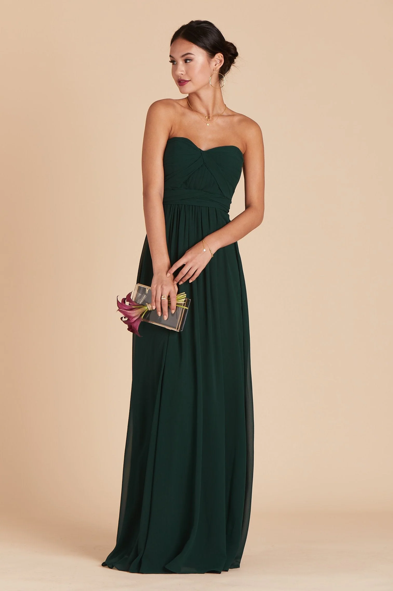 Grace Chiffon Dress - Emerald