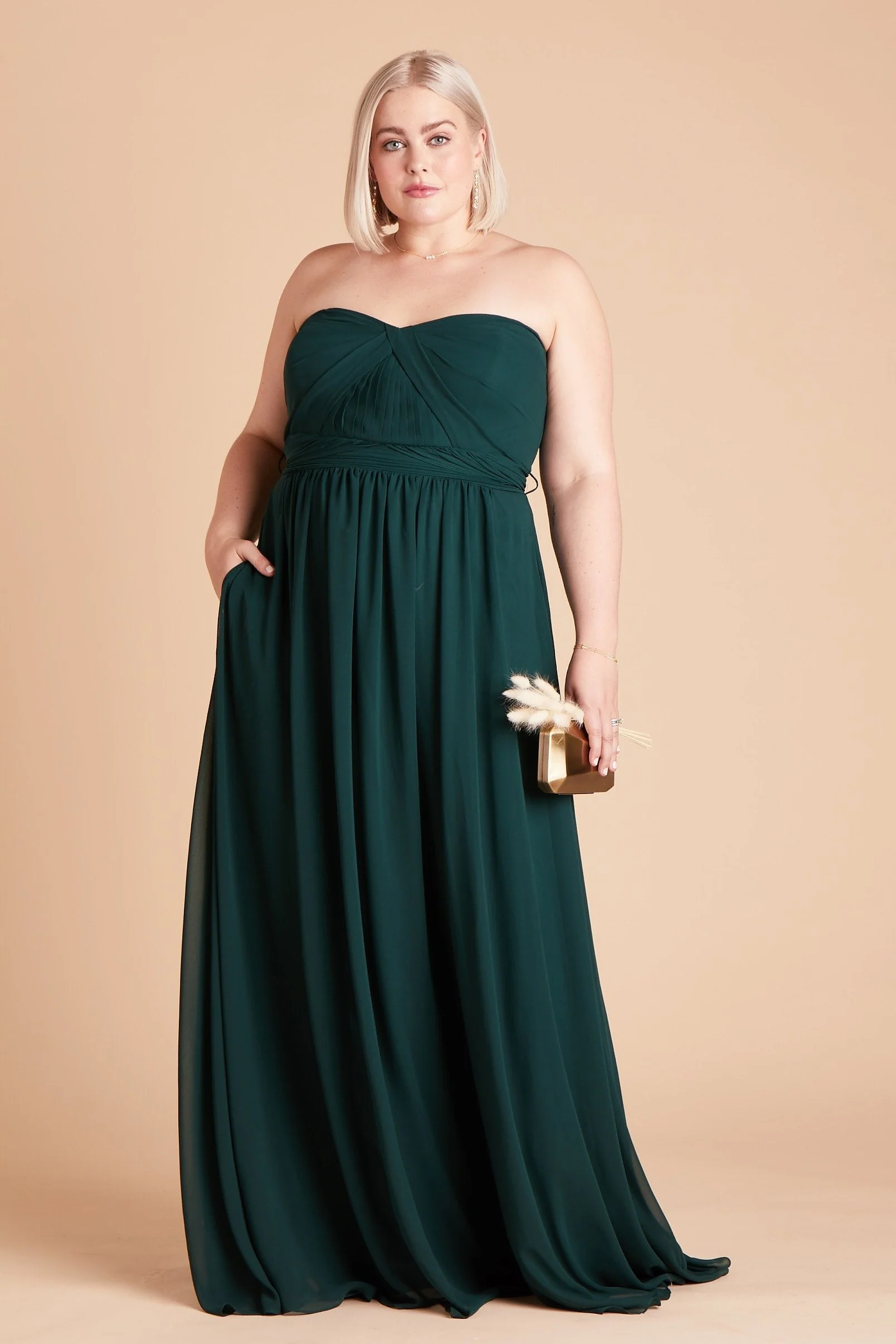 Grace Chiffon Dress - Emerald - Image 10